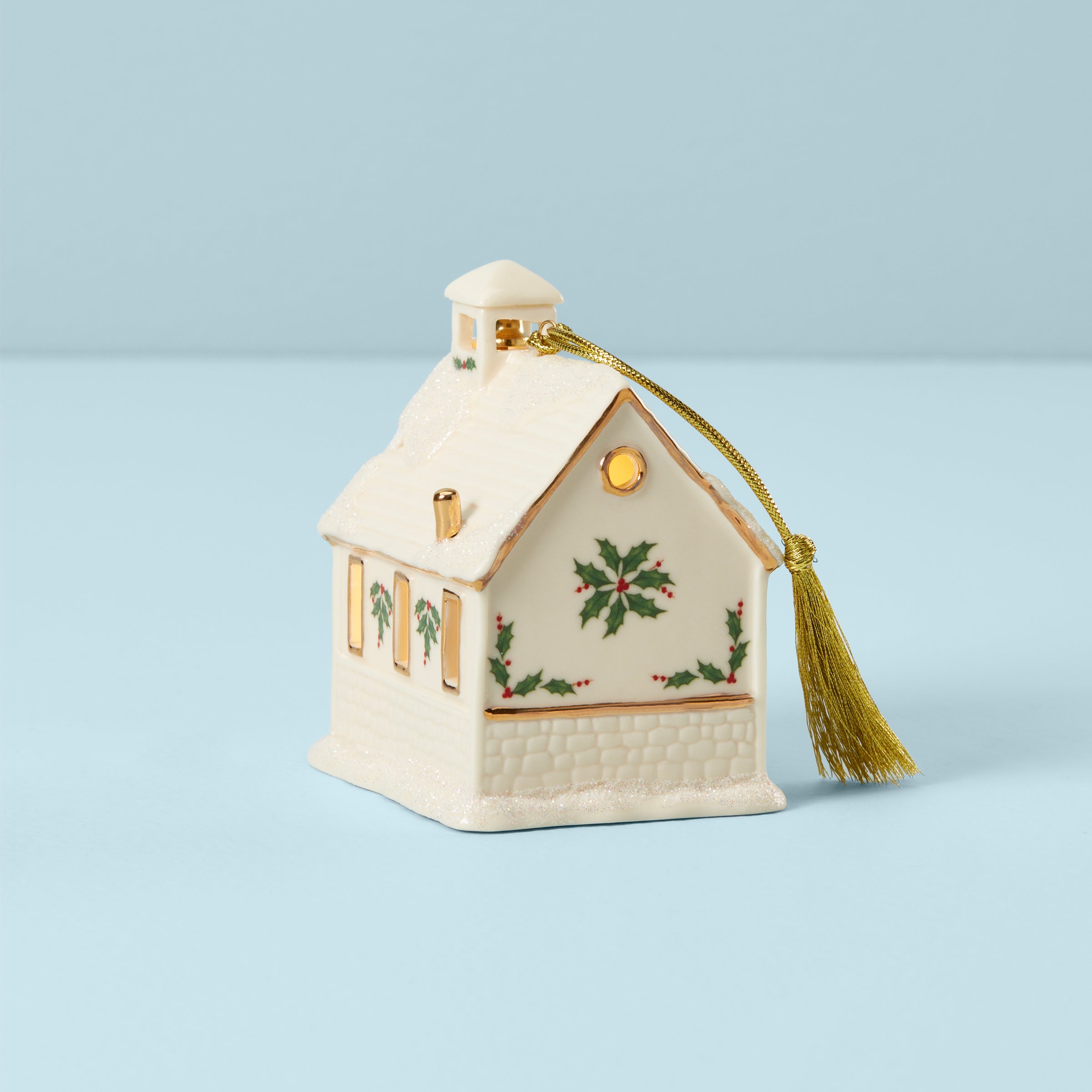 Christmas Village School Lit Ornament - Image 2