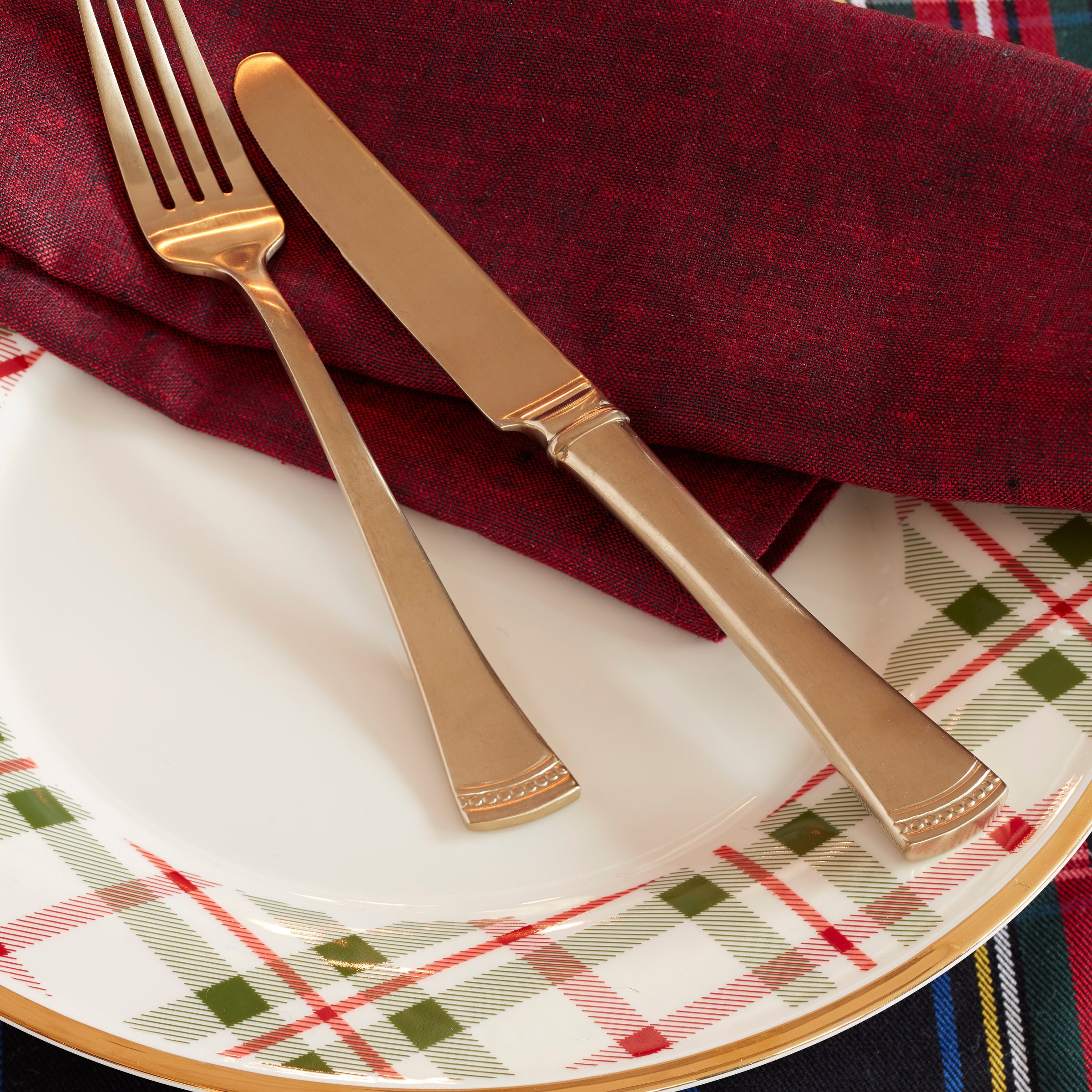 Holiday Plaid Dinner Plates - Set of 4 - Image 5
