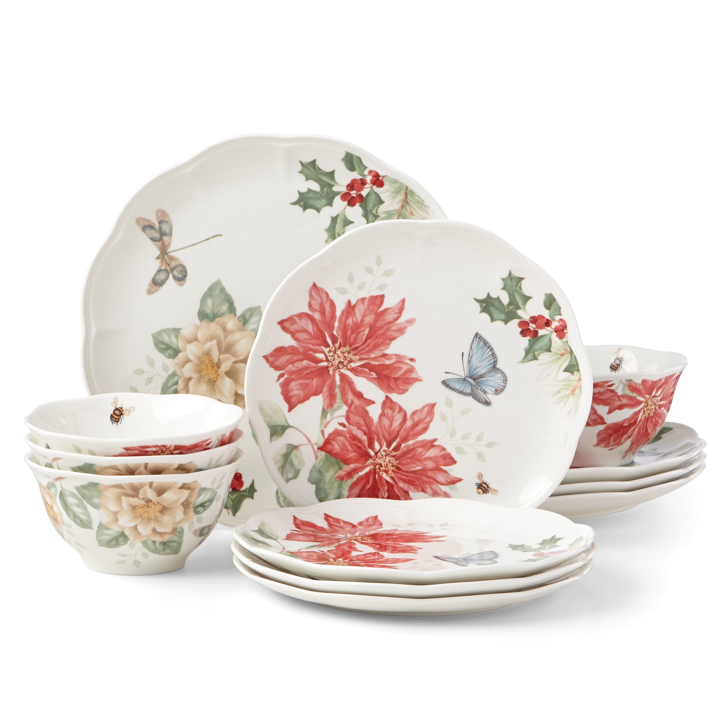 Butterfly Meadow Holiday 12-Piece Dinnerware Set - Image 2