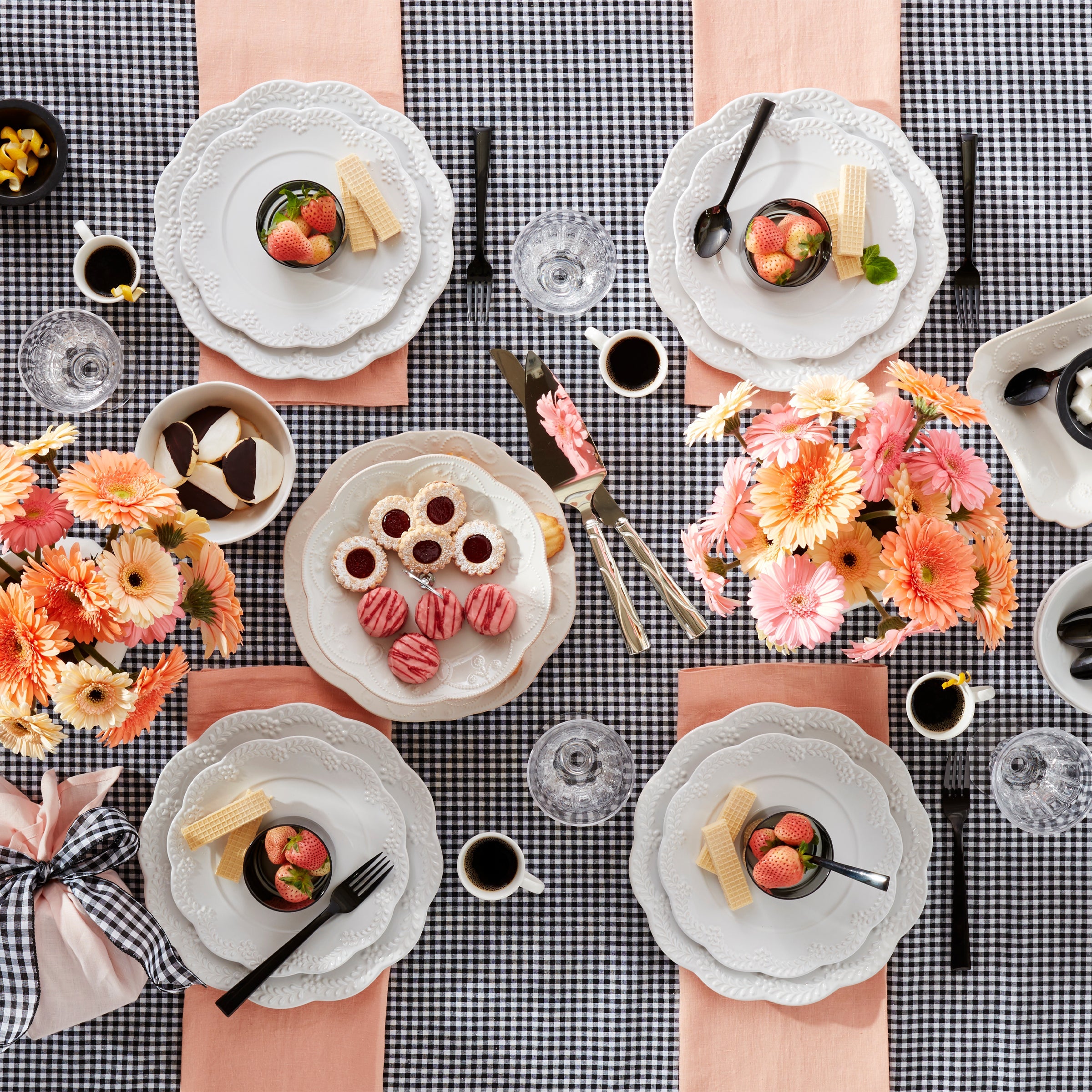 Chelse Muse Floral White 12-Piece Dinnerware Set - Image 2