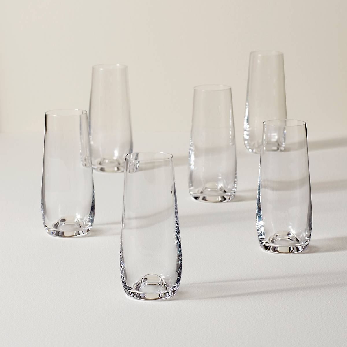 Tuscany Classics Stemless Flute Glasses - Set Of 6