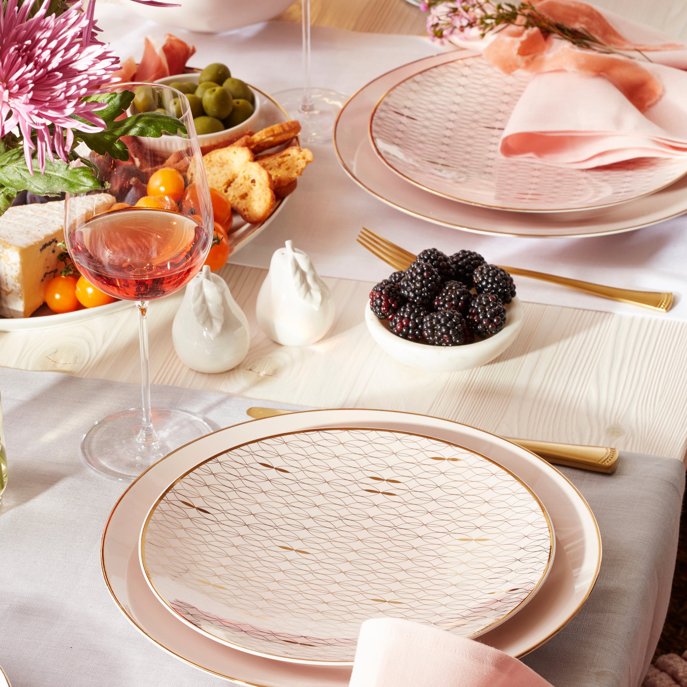Trianna Blush 12-Piece Dinnerware Set - Image 3