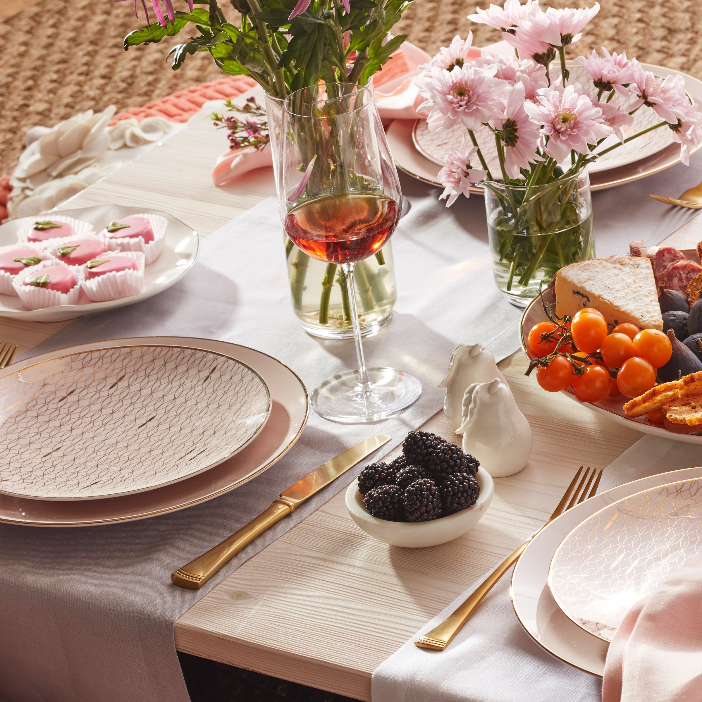 Trianna Blush 12-Piece Dinnerware Set - Image 4