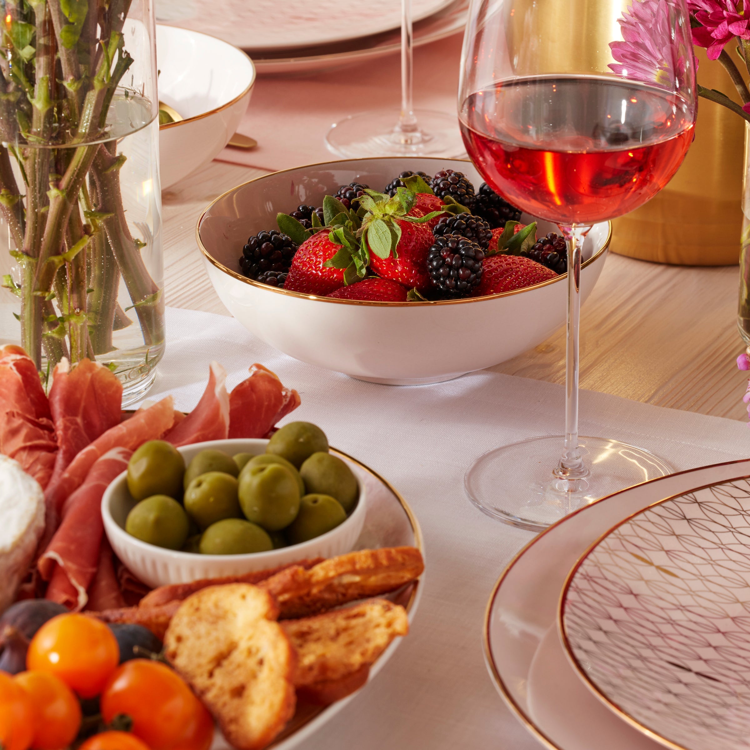 Trianna Blush 12-Piece Dinnerware Set - Image 9