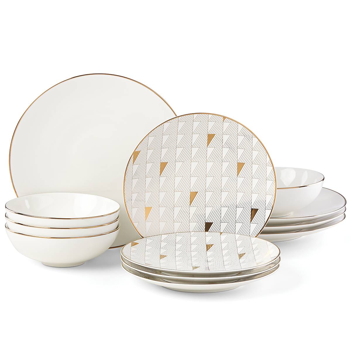 Trianna White 12-Piece Dinnerware Set