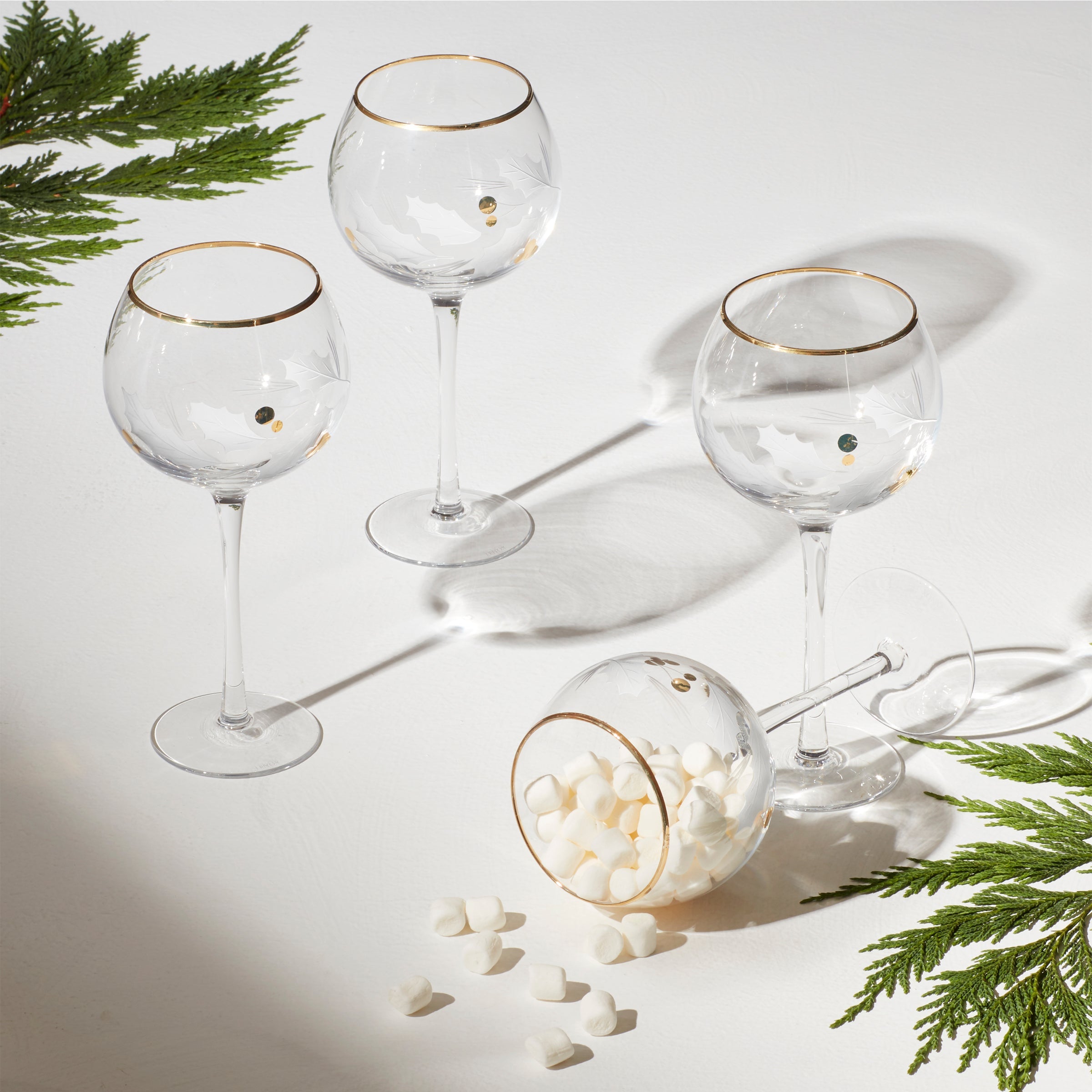 Holiday Gold Balloon Glasses - Set Of 4 - Image 2