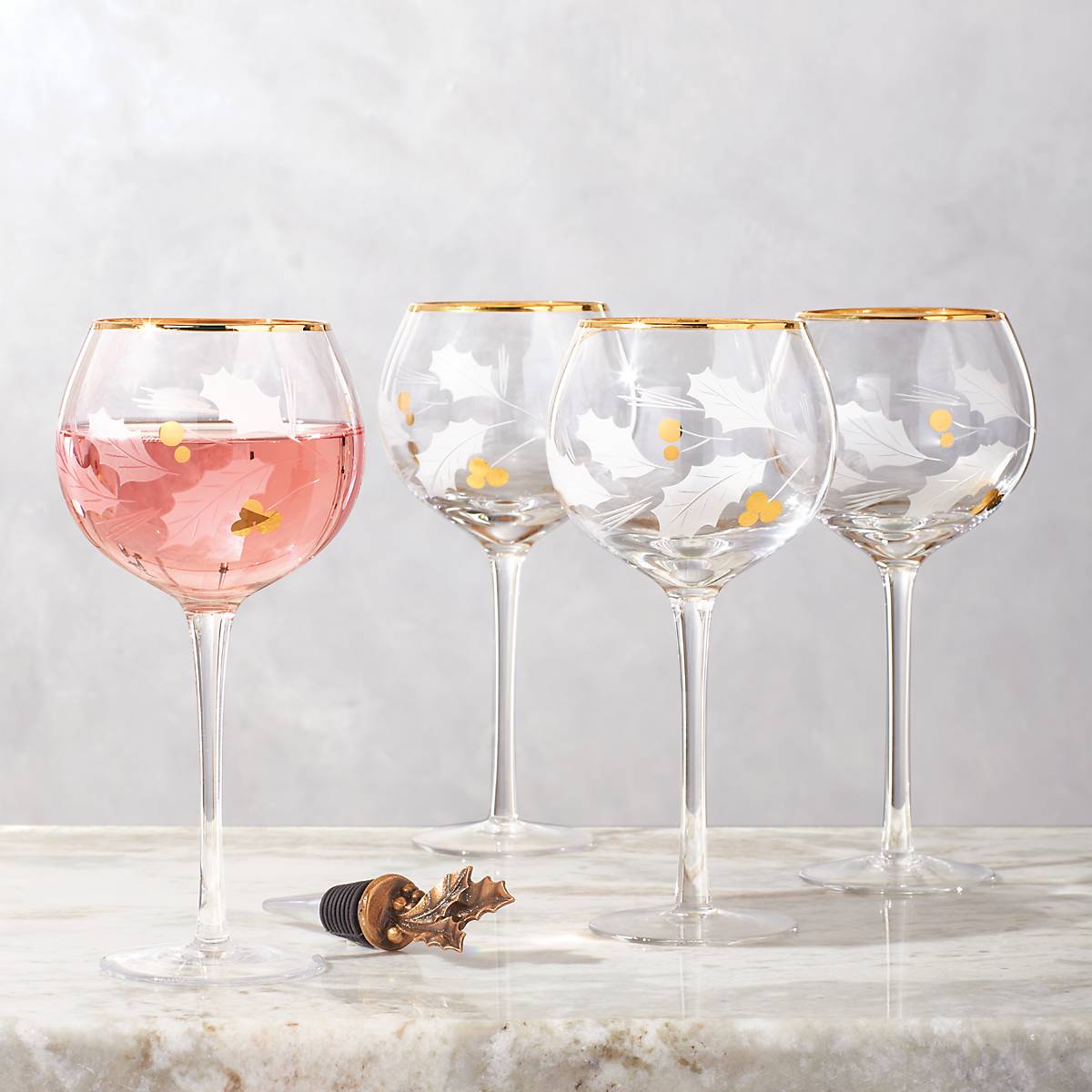 Holiday Gold Balloon Glasses - Set Of 4 - Image 4