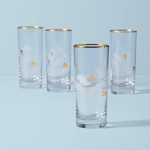 Holiday Gold Highball Glasses - Set Of 4