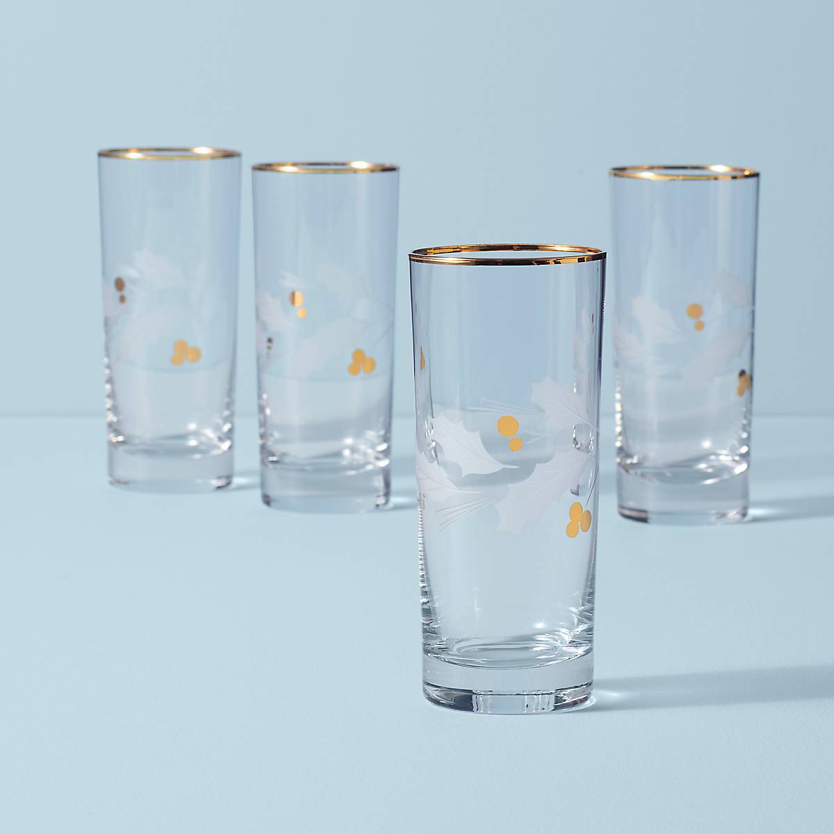 Holiday Gold Highball Glasses - Set Of 4