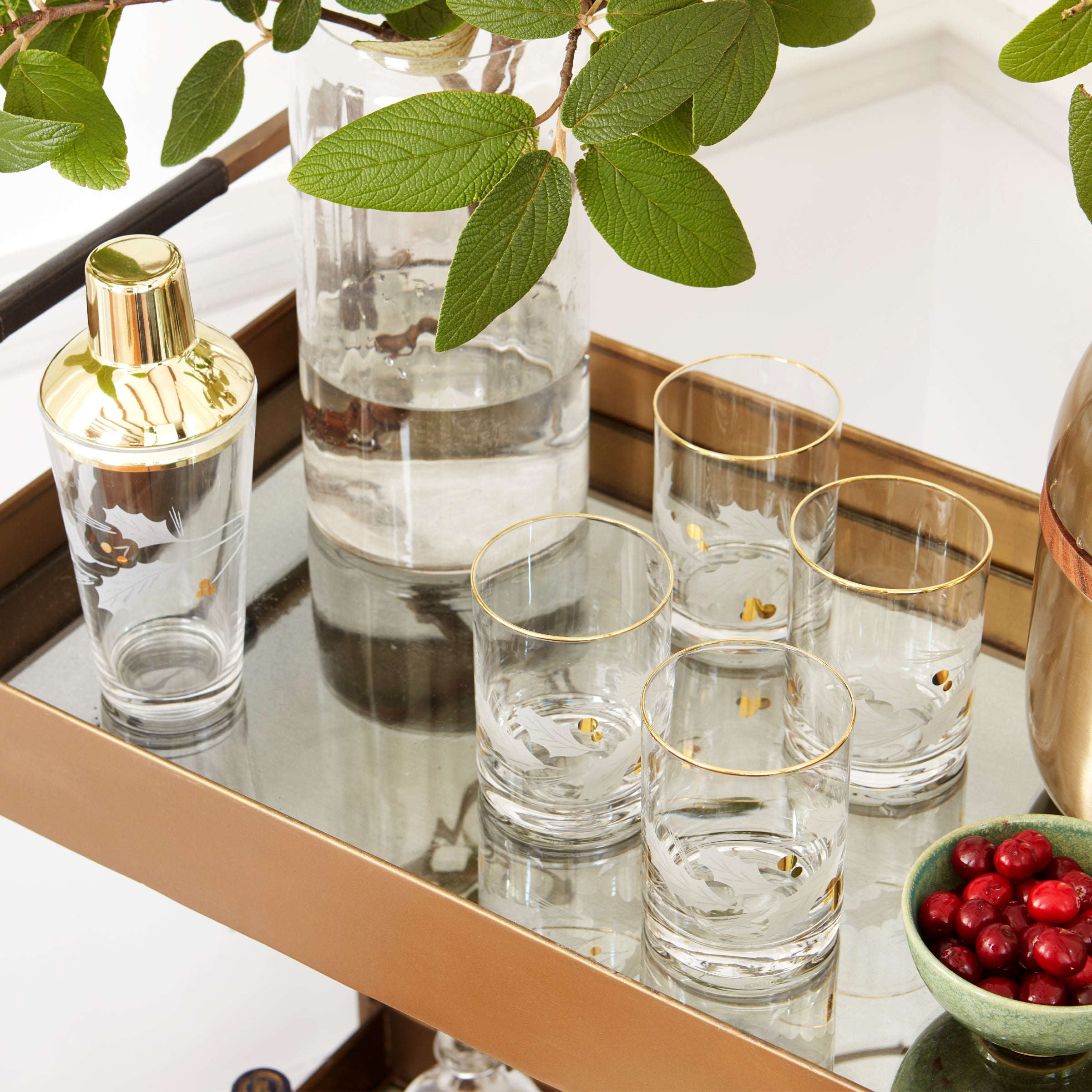 Holiday Gold Double Old Fashion Glasses - Set Of 4 - Image 2