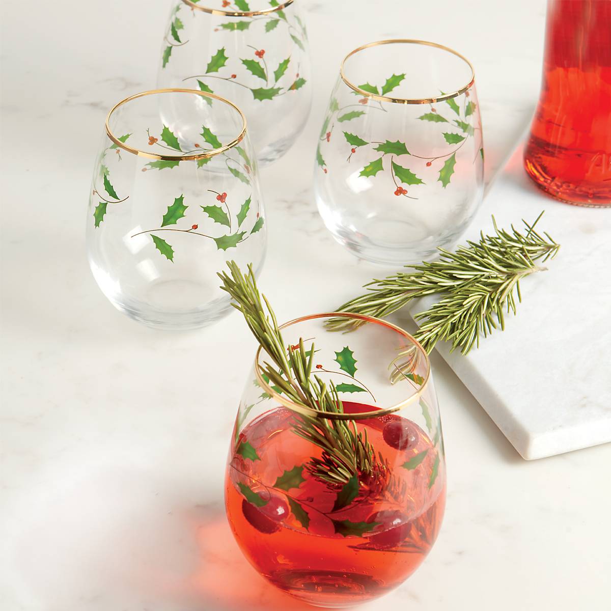 Holiday Stemless Wine Glasses - Set Of 4 - Image 6