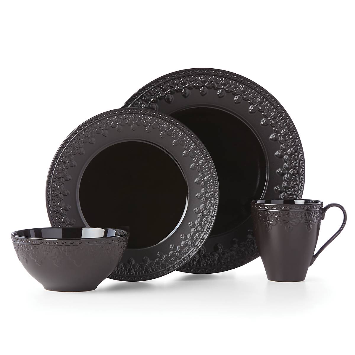 Chelse Muse Fleur Black All-Purpose Bowls - Set of 4 - Image 8
