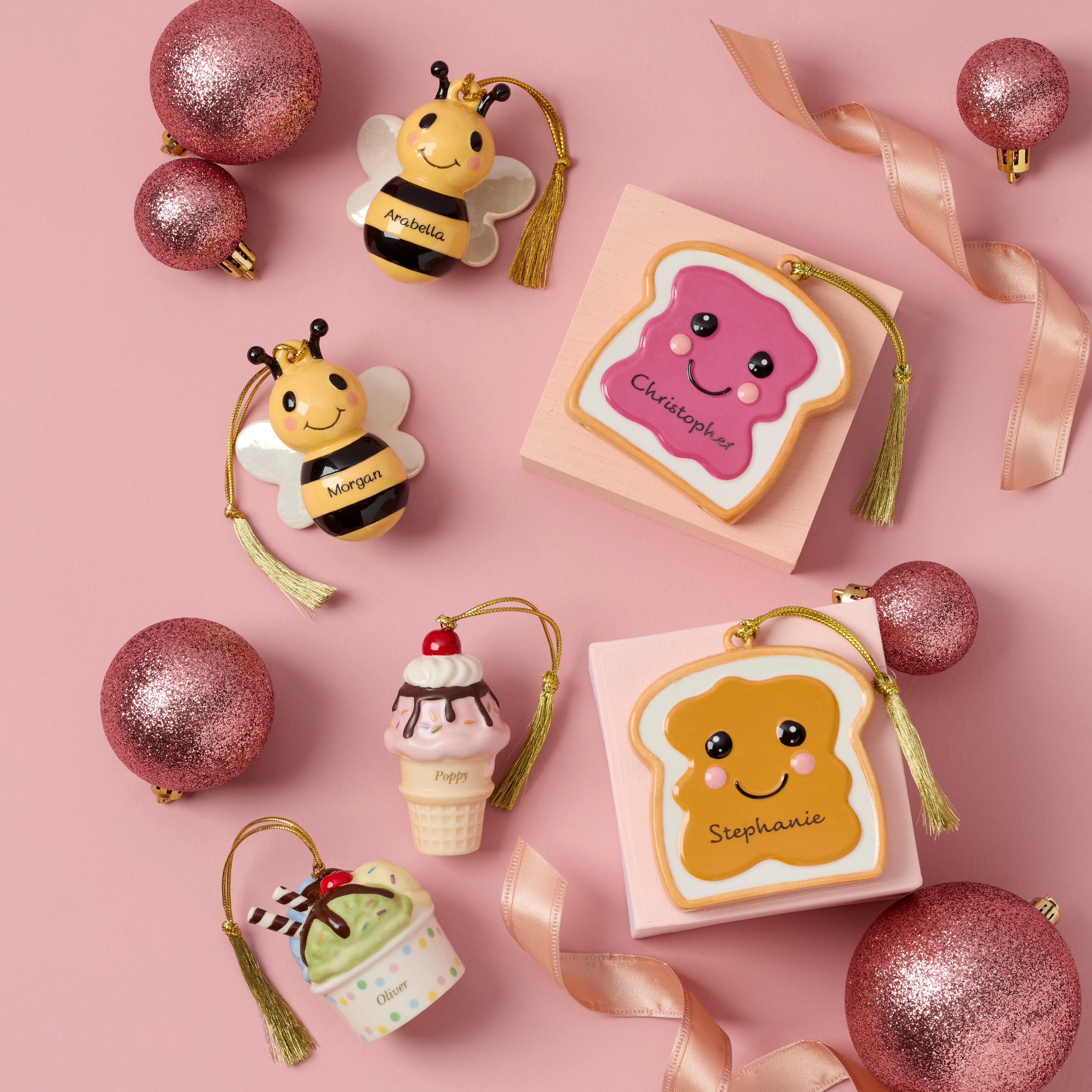 Personalized 2-Piece Peanut Butter & Jam Ornament Set - Image 4