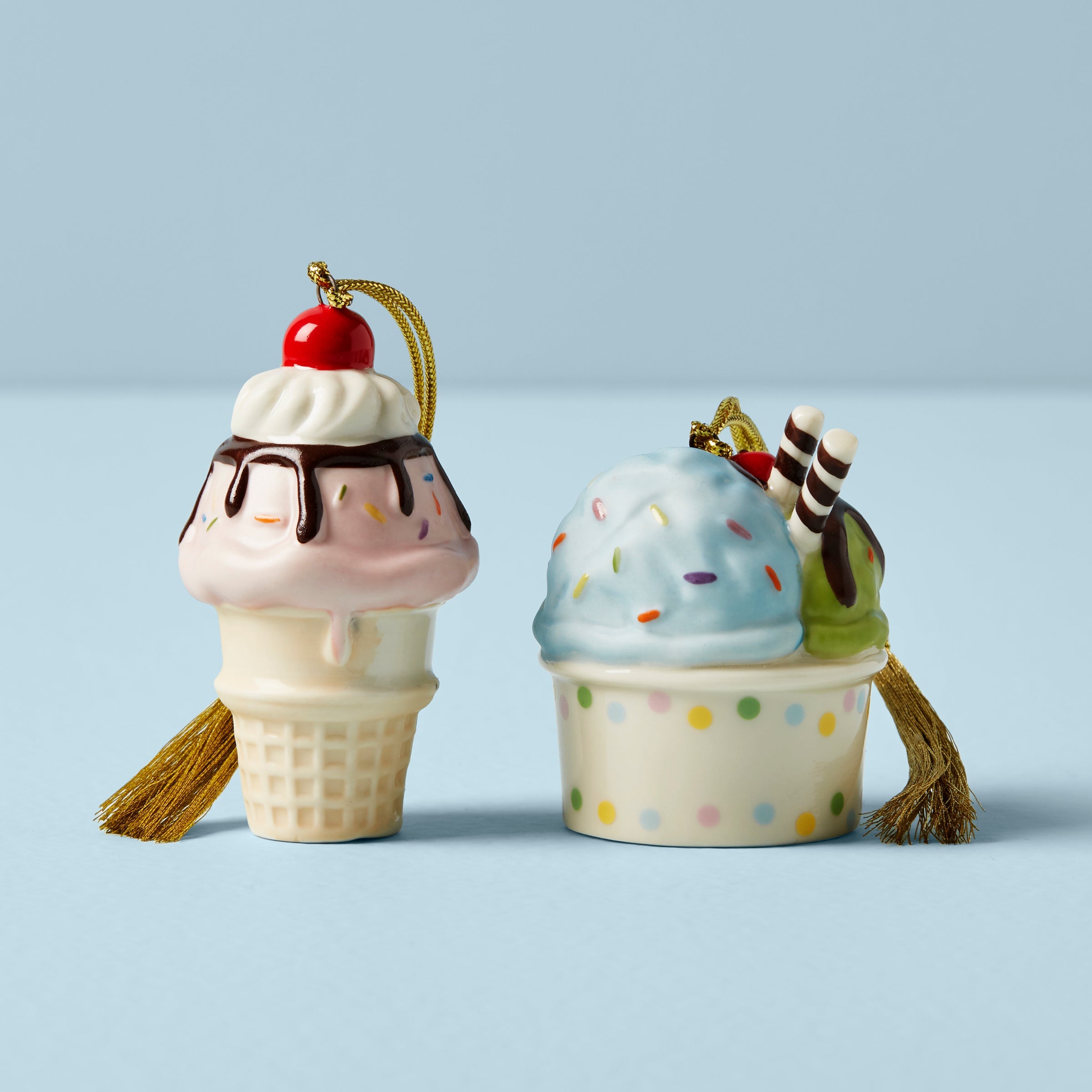 Personalized Ice Cream 2-Piece Ornament Set - Image 4