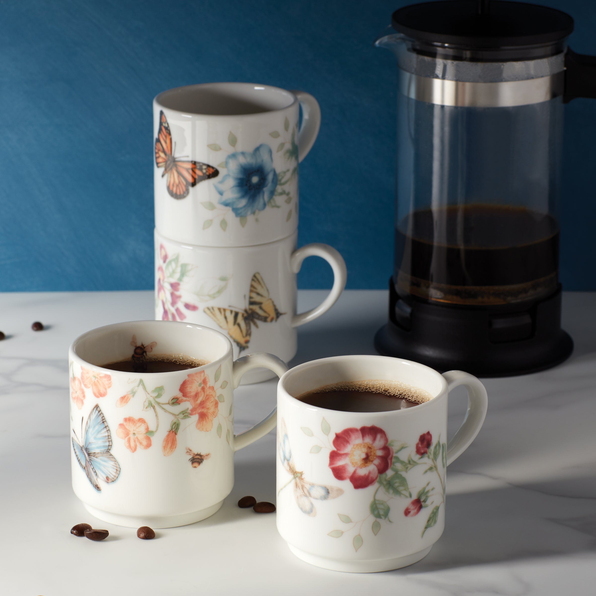 Butterfly Meadow Stacking Mugs - Set of 4 - Image 2