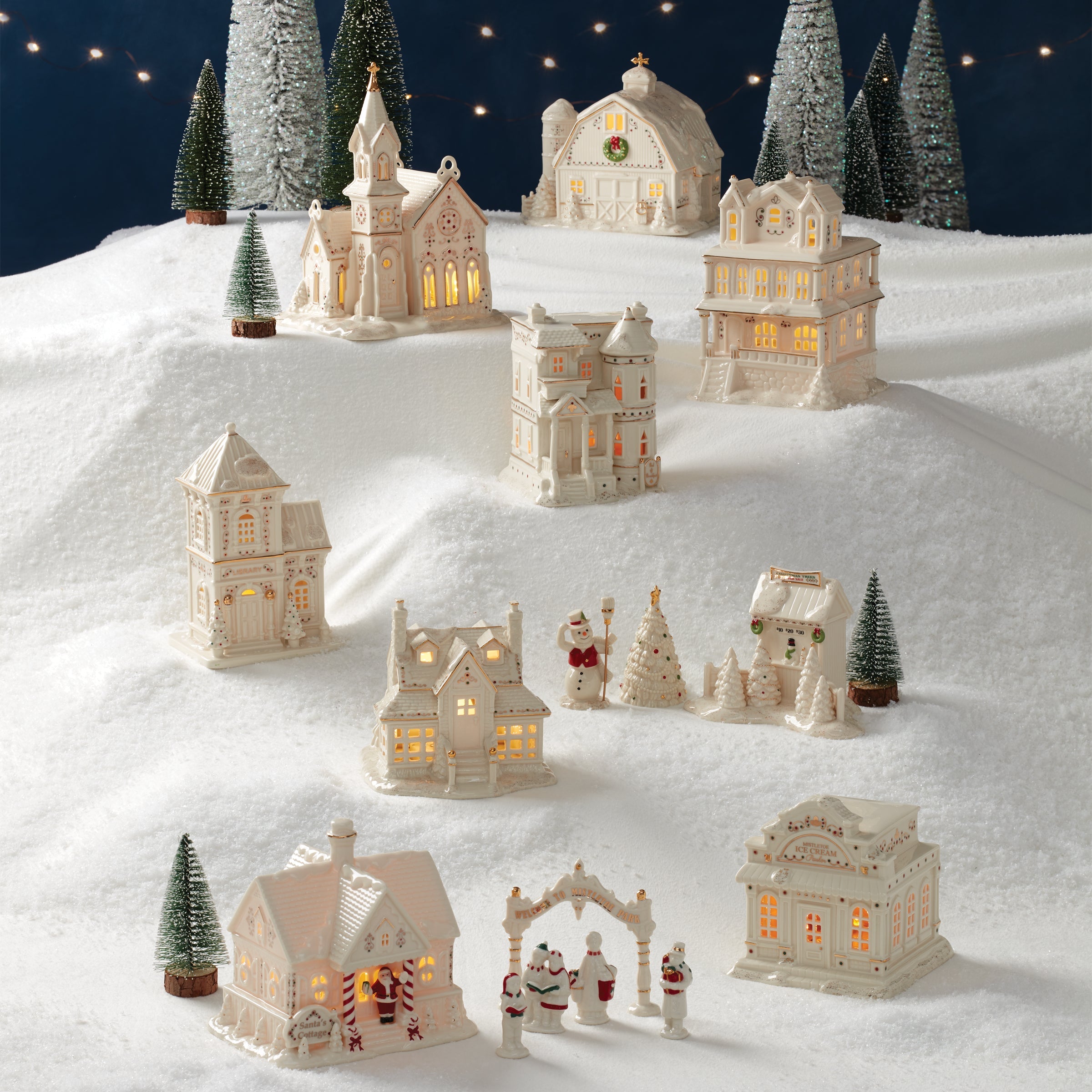 Mistletoe Park Lit Barn Figurine - Image 7