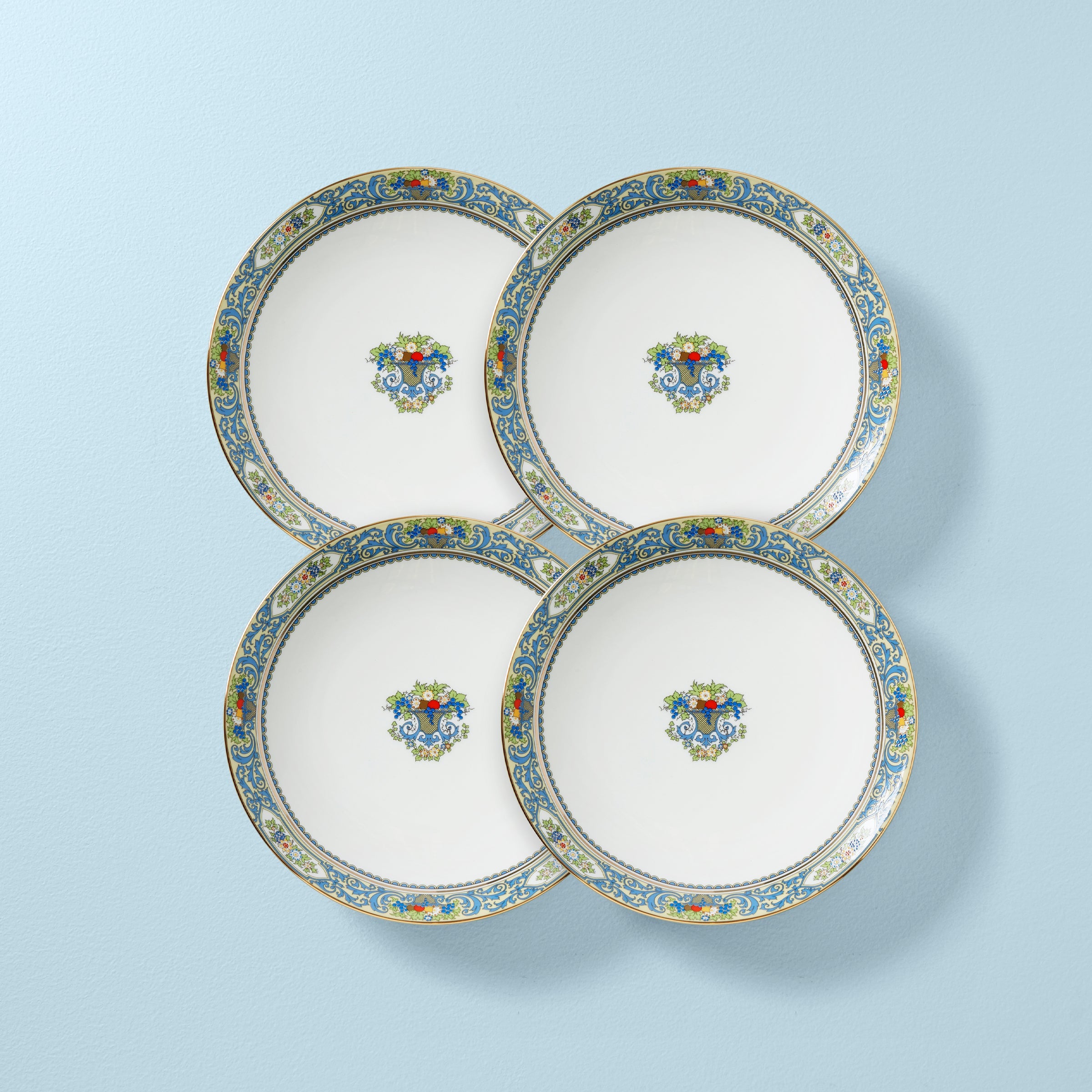 Autumn White Dinner Plates - Set of 4