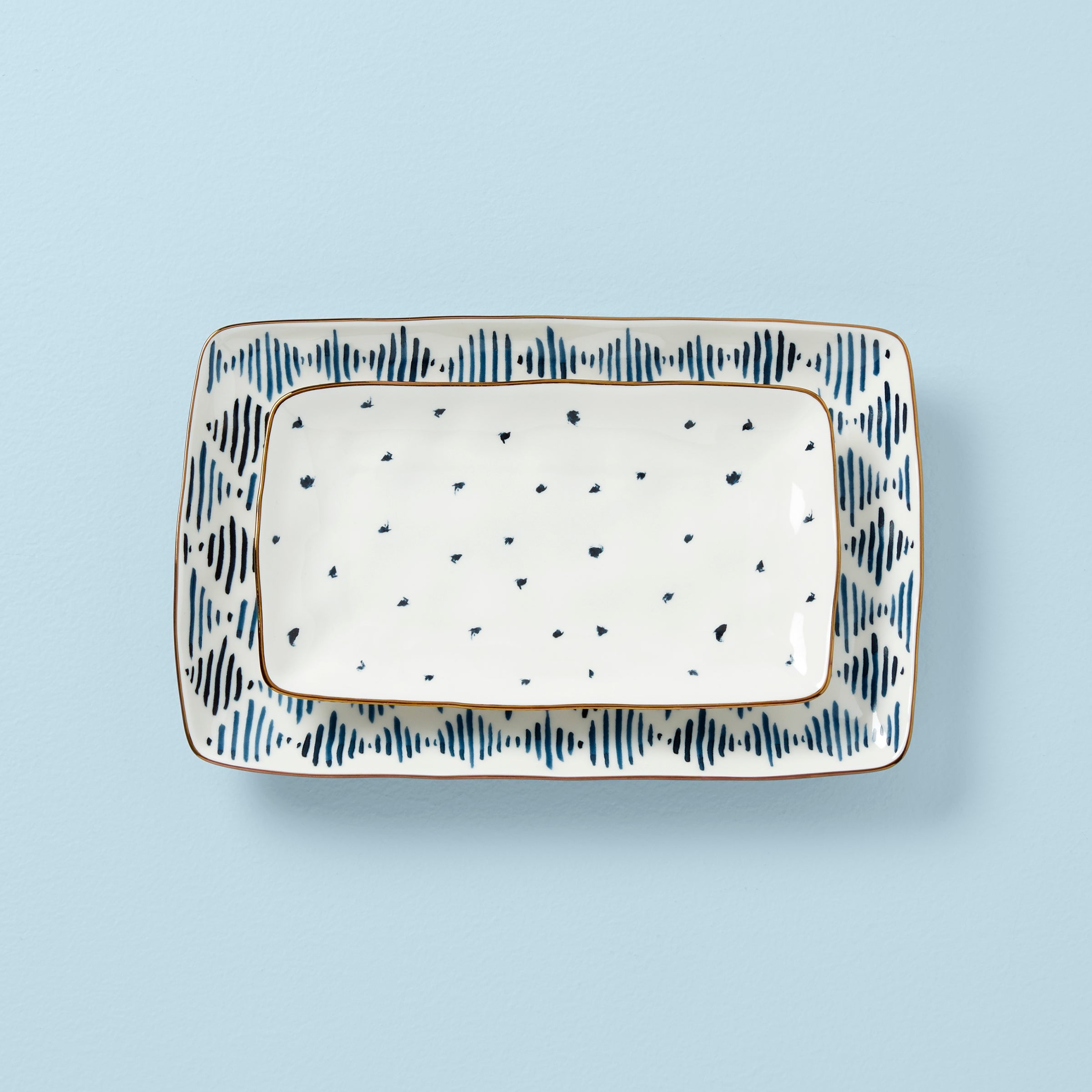 Blue Bay 2-Piece Nesting Platter Set - Image 2