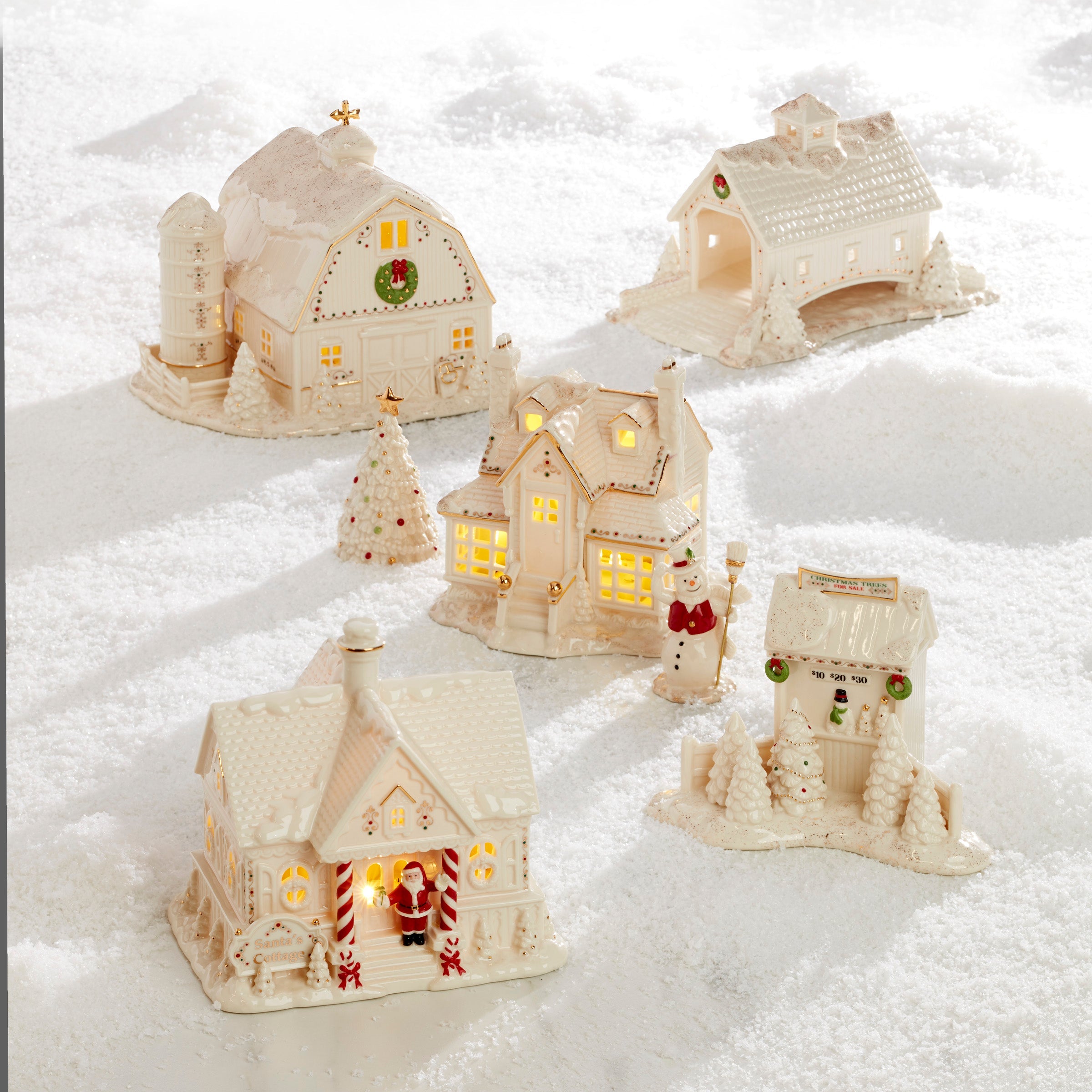Mistletoe Park Lit Barn Figurine - Image 8