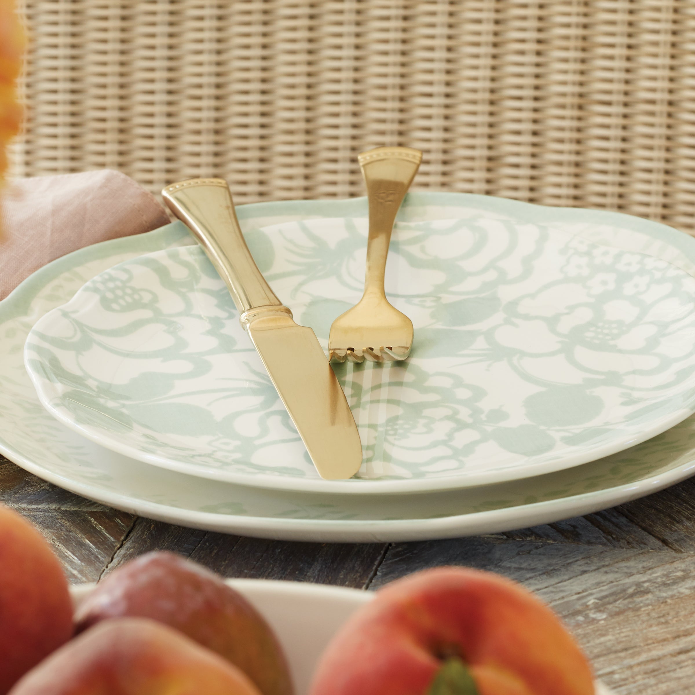 Butterfly Meadow Cottage Sage 12-Piece Dinnerware Set - Image 4