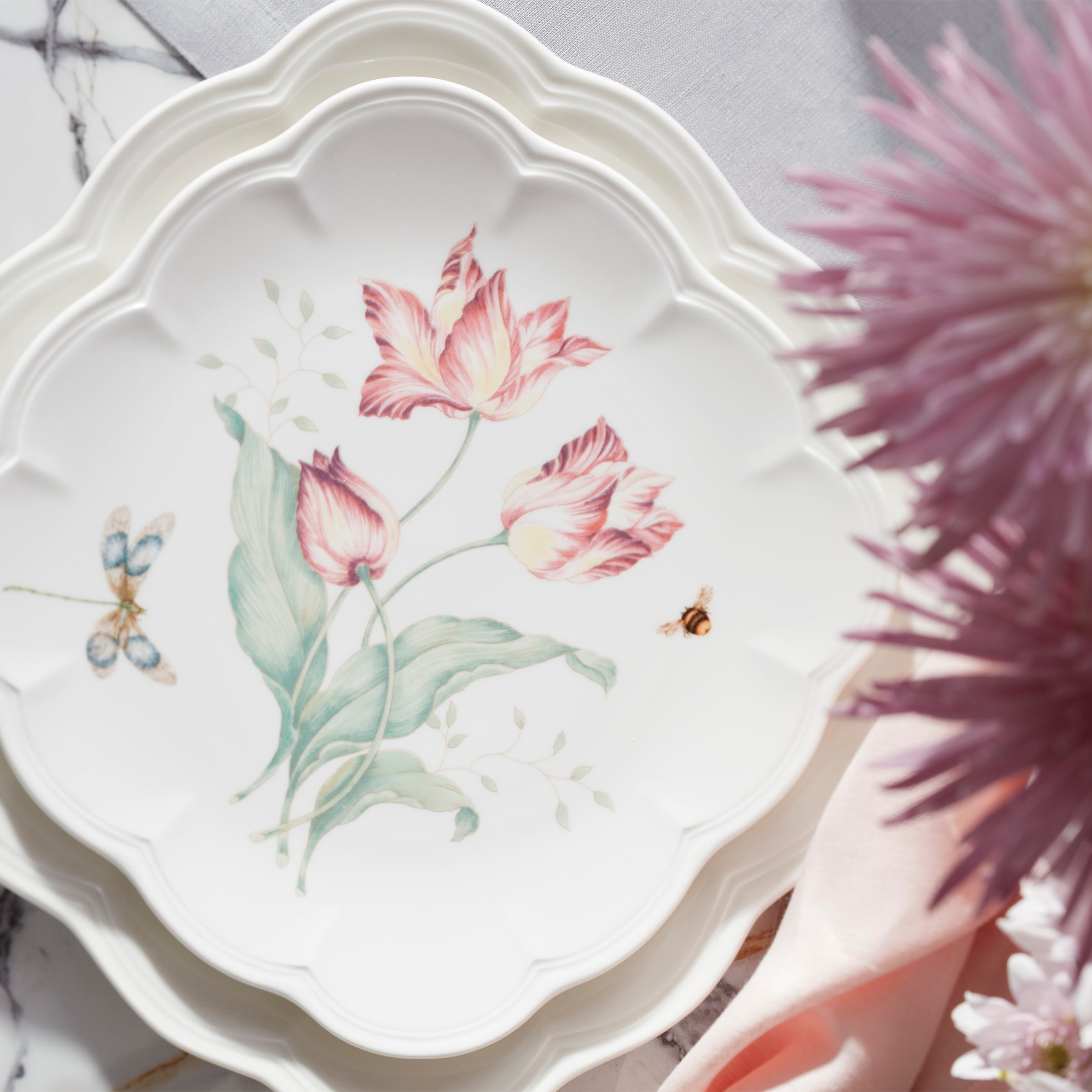 Butterfly Meadow Square Accent Plates - Set of 4 - Image 3