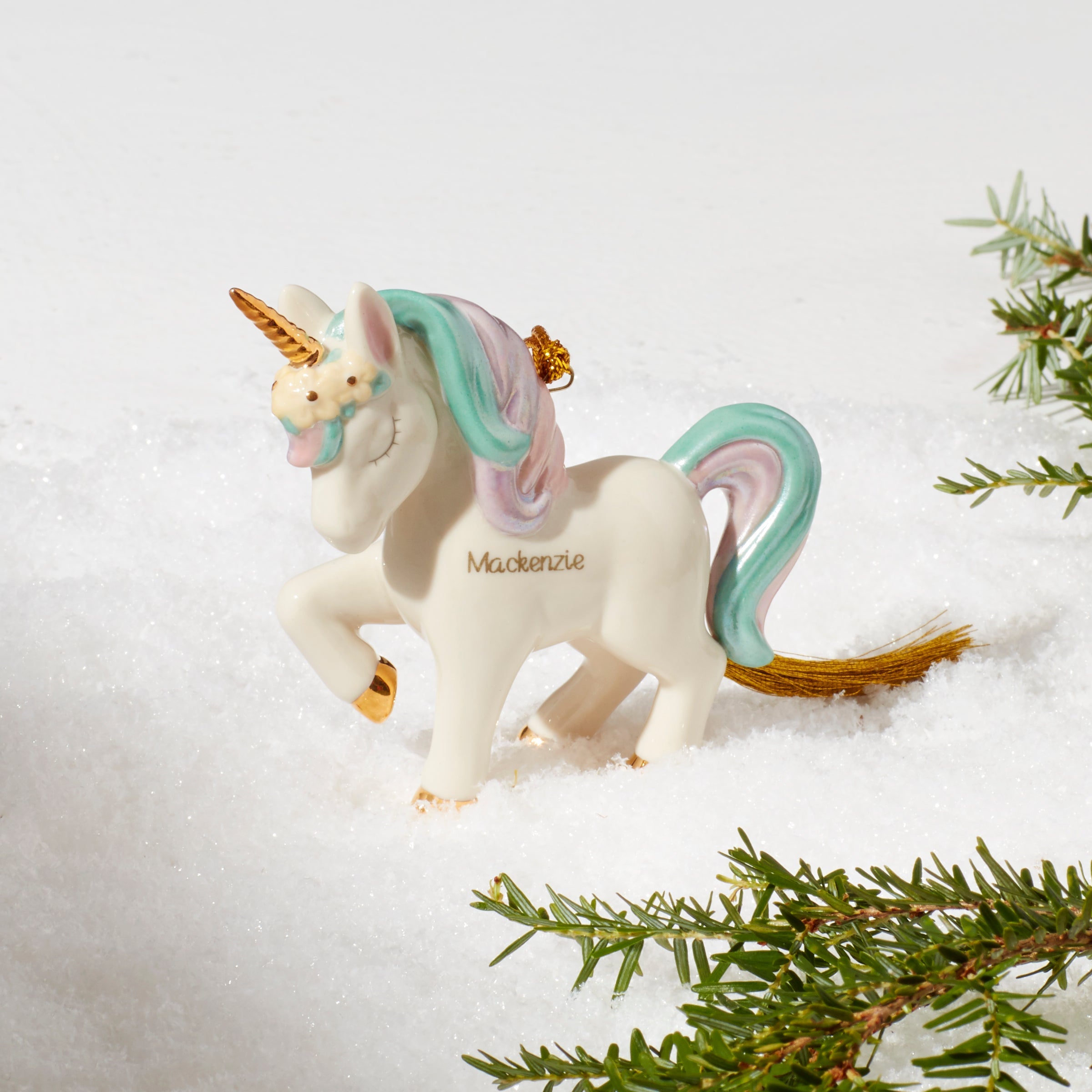 Personalized Prancing Unicorn Ornament - Image 4