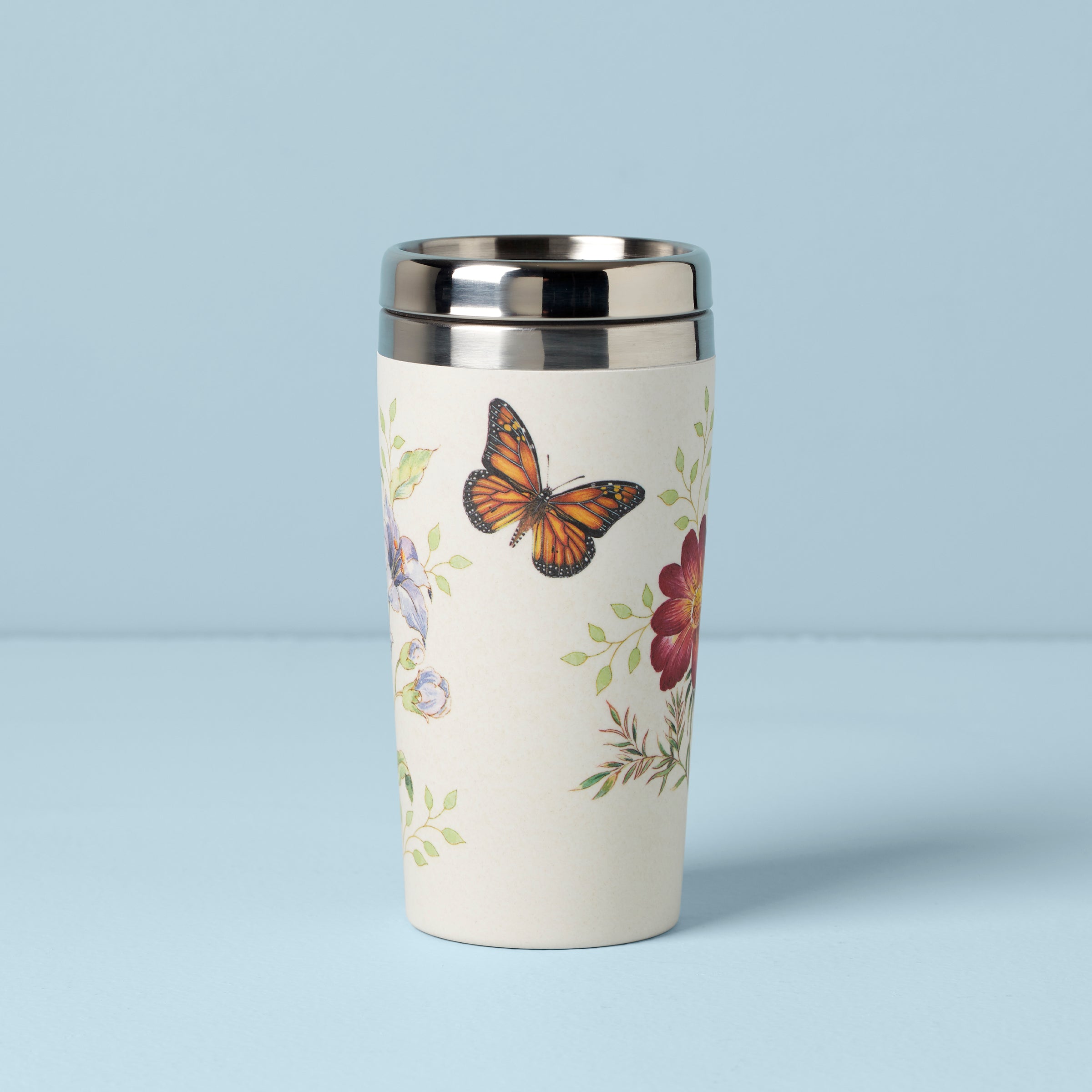 Butterfly Meadow Bamboo Travel Mug - Image 2