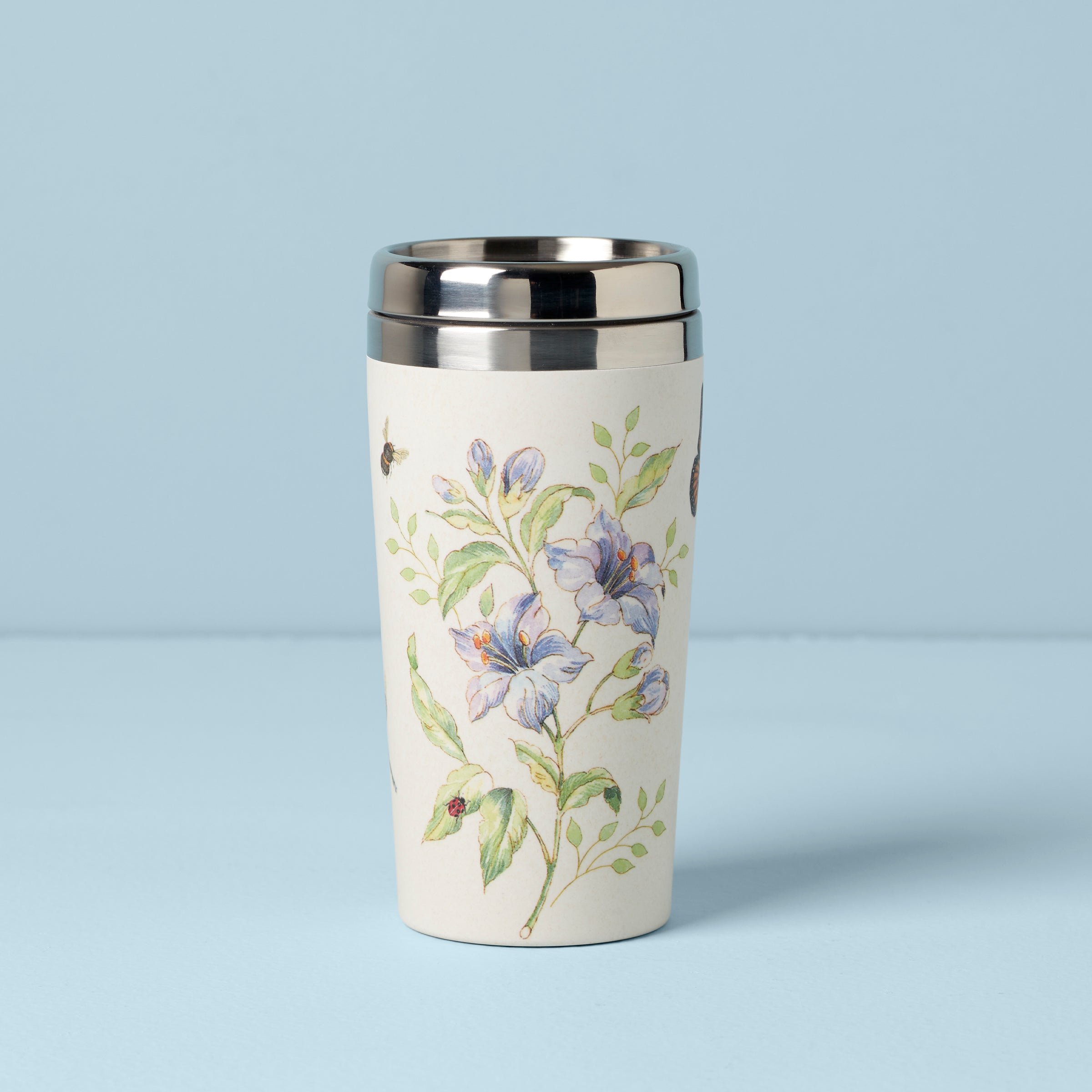 Butterfly Meadow Bamboo Travel Mug - Image 3