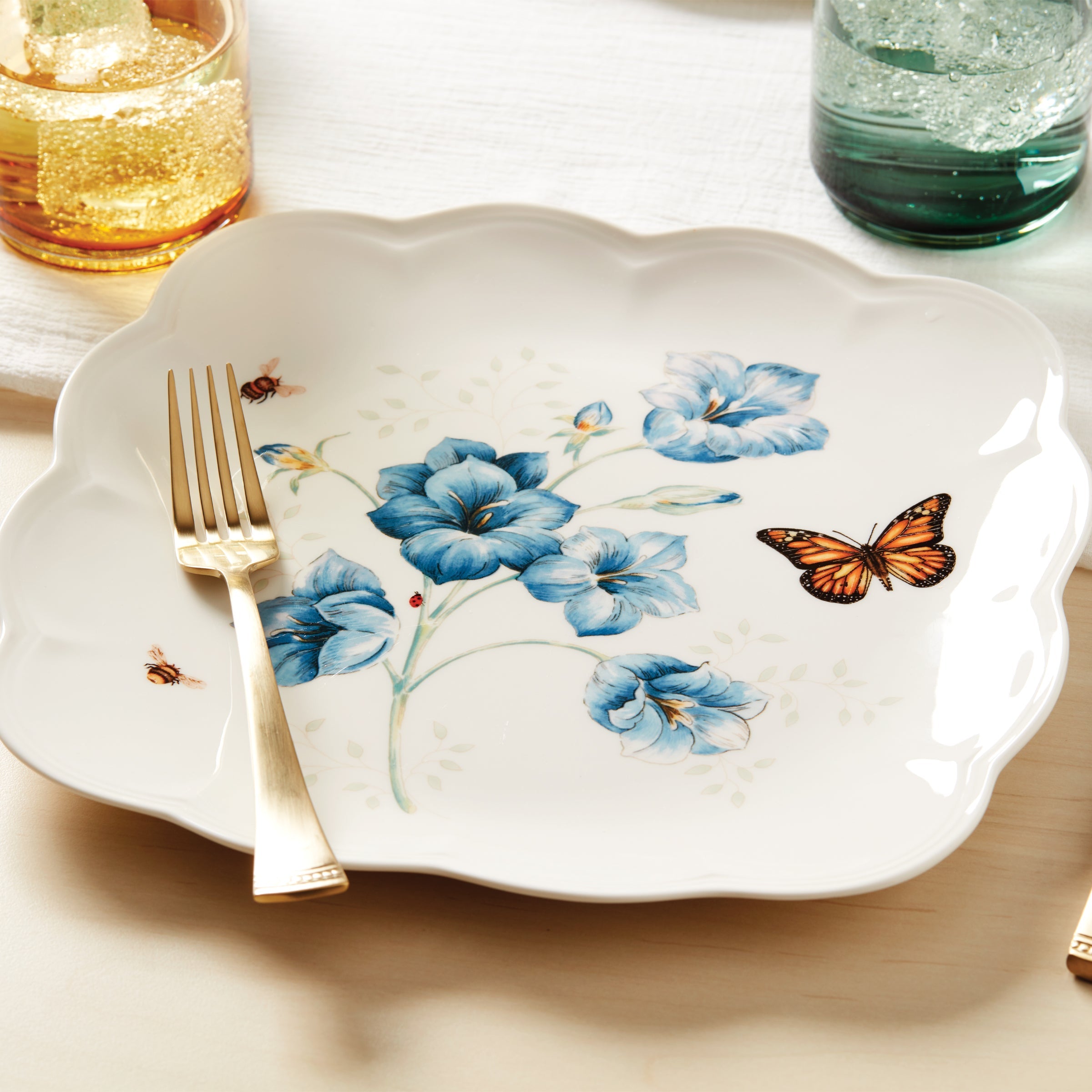 Butterfly Meadow Square Dinner Plates - Set of 4 - Image 4