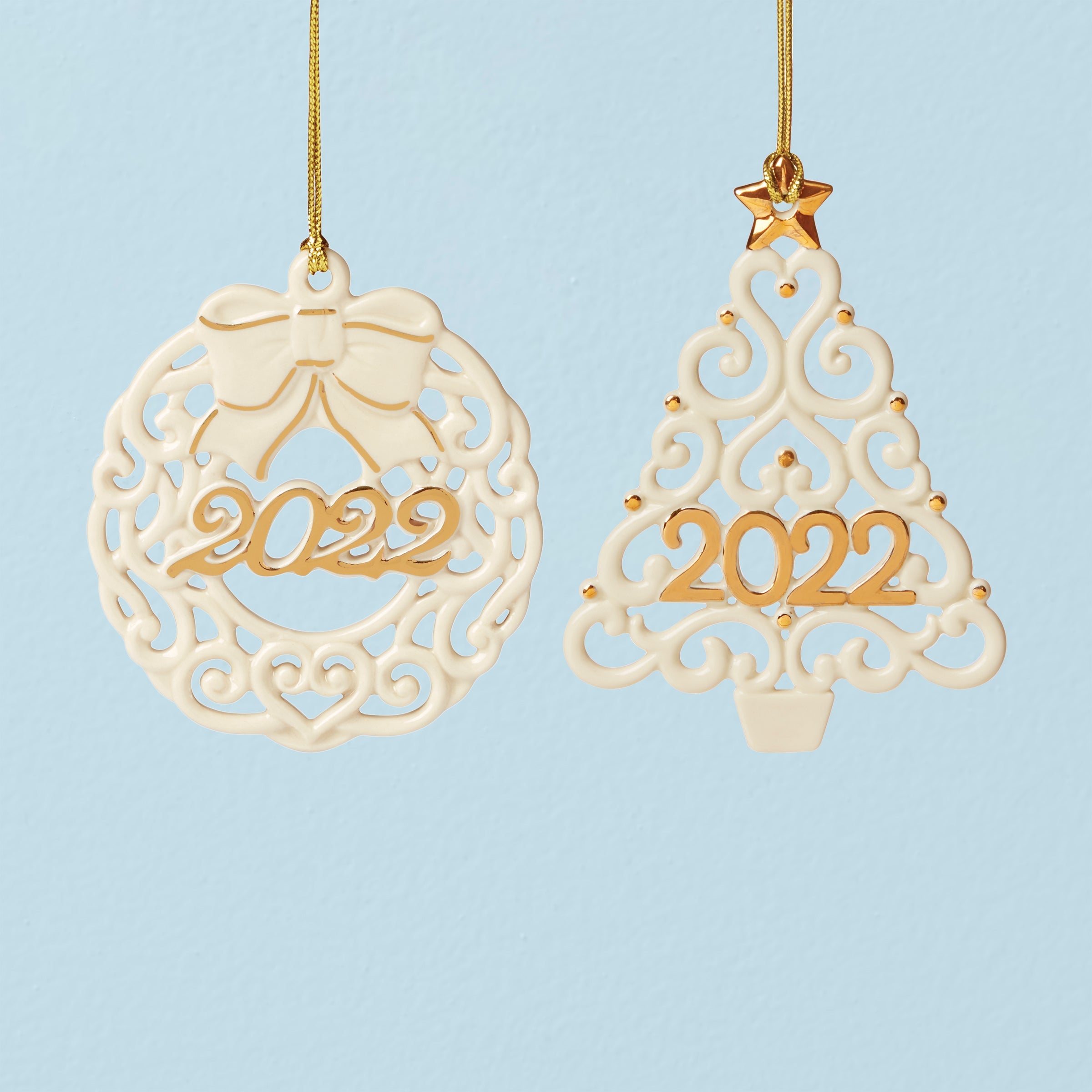 2022 Wreath & Tree Ornaments - S/2