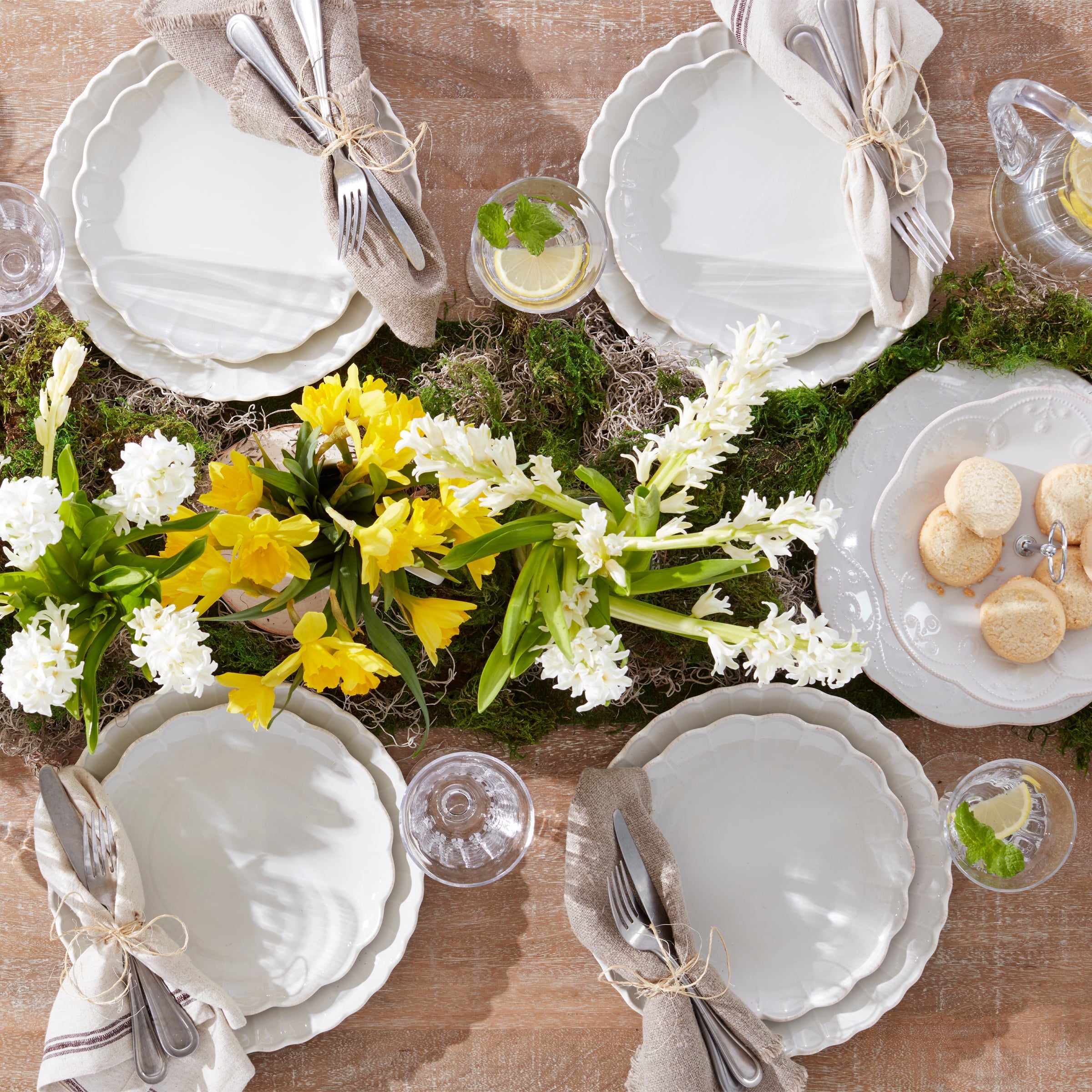 French Perle Scallop 12-Piece Dinnerware Set - Image 5