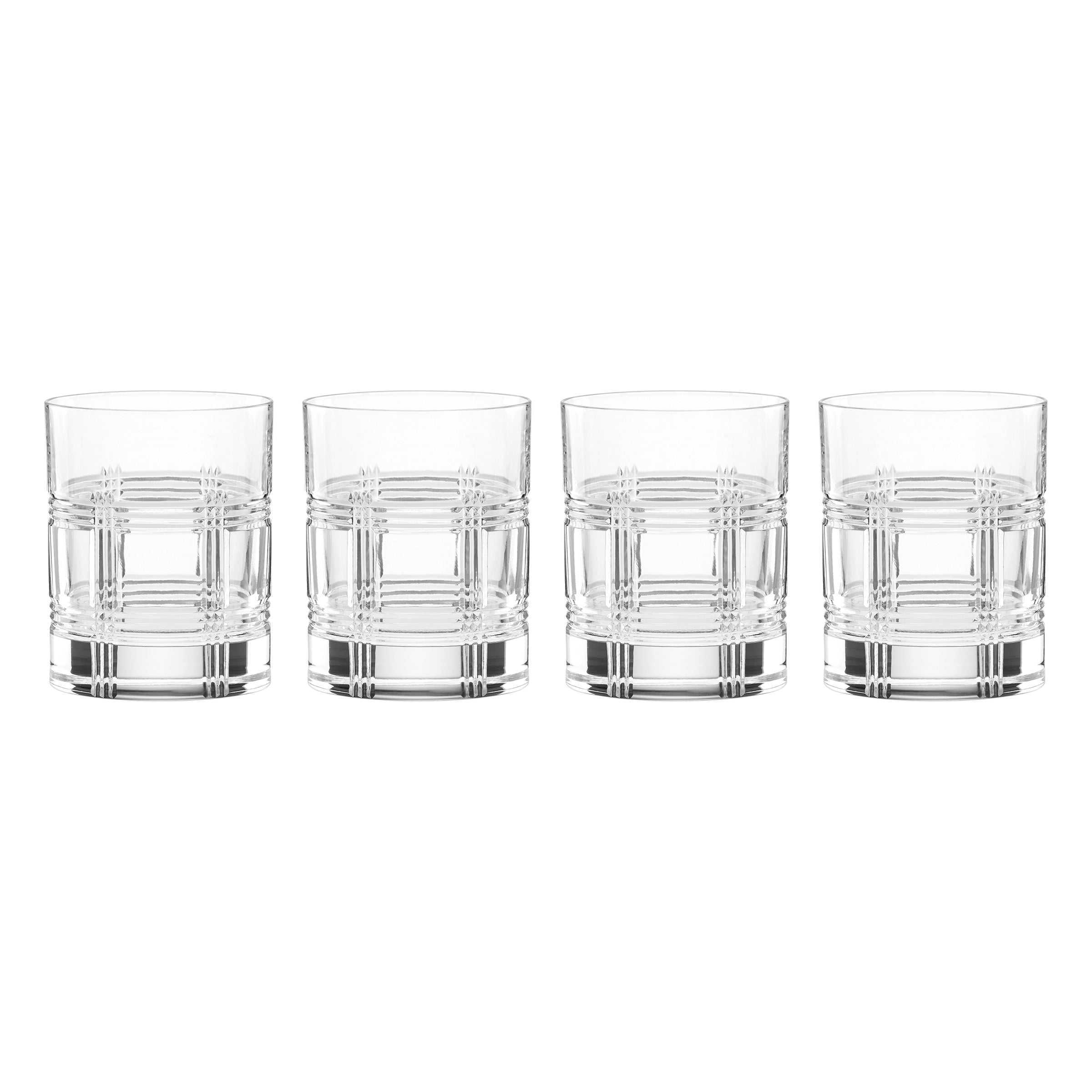Hudson Crystal Double Old Fashion Glasses - Set Of 4
