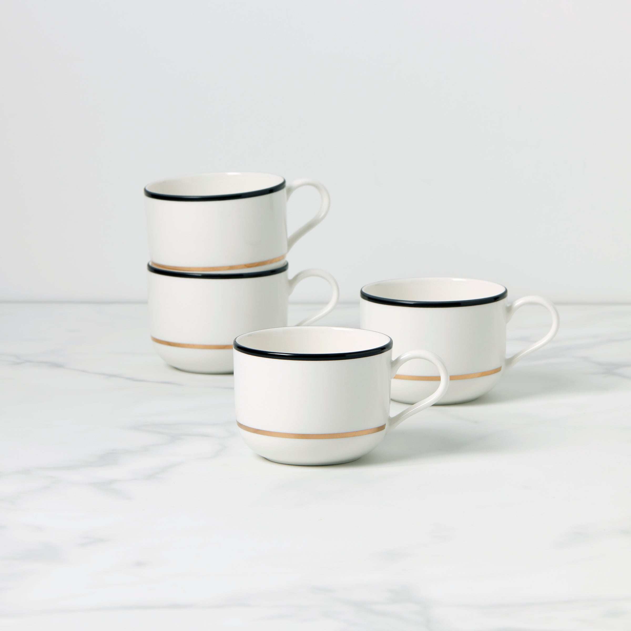 Make It Pop Mugs - Set of 4 - Black/Gold