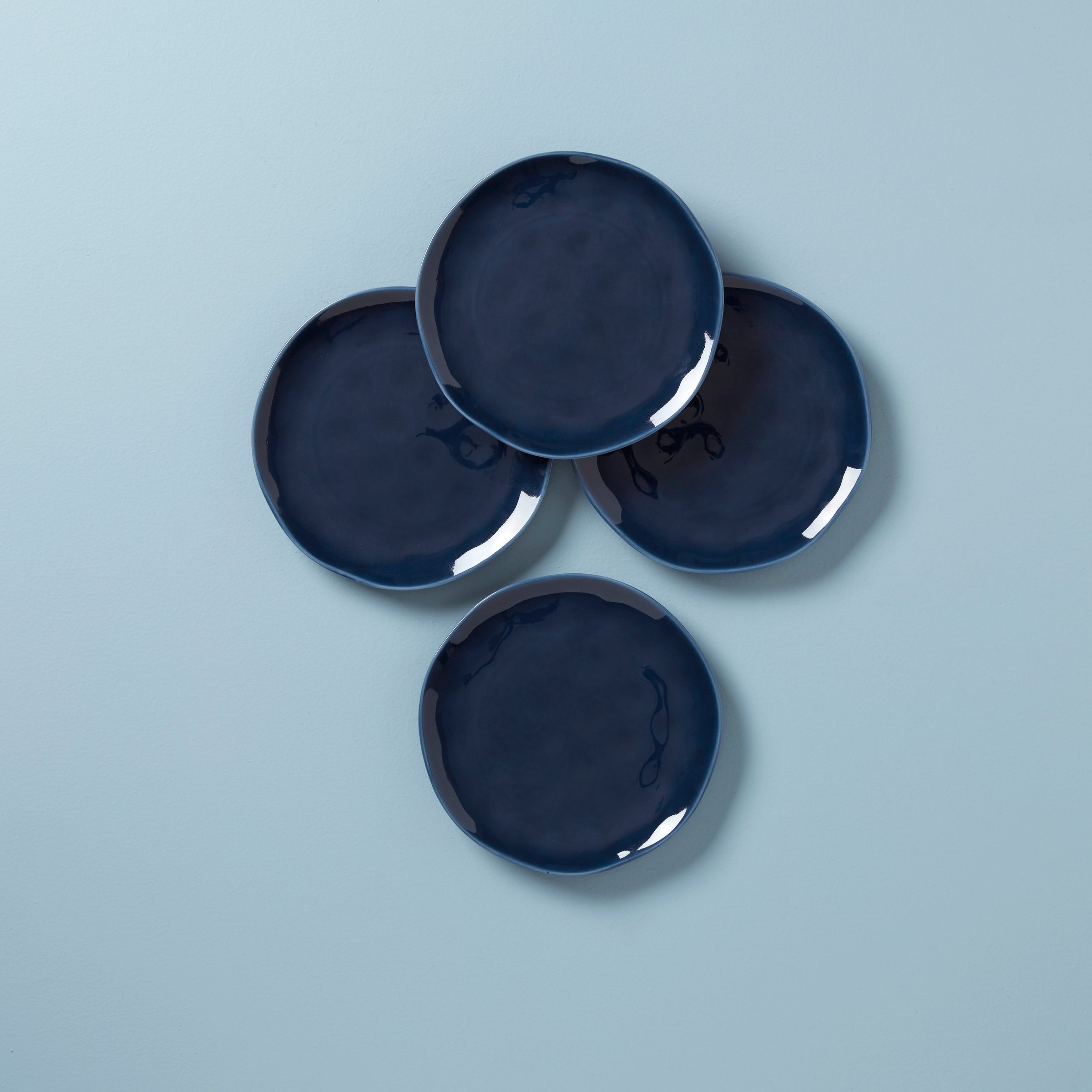 Bay Colors Blue Accent Plates - Set of 4