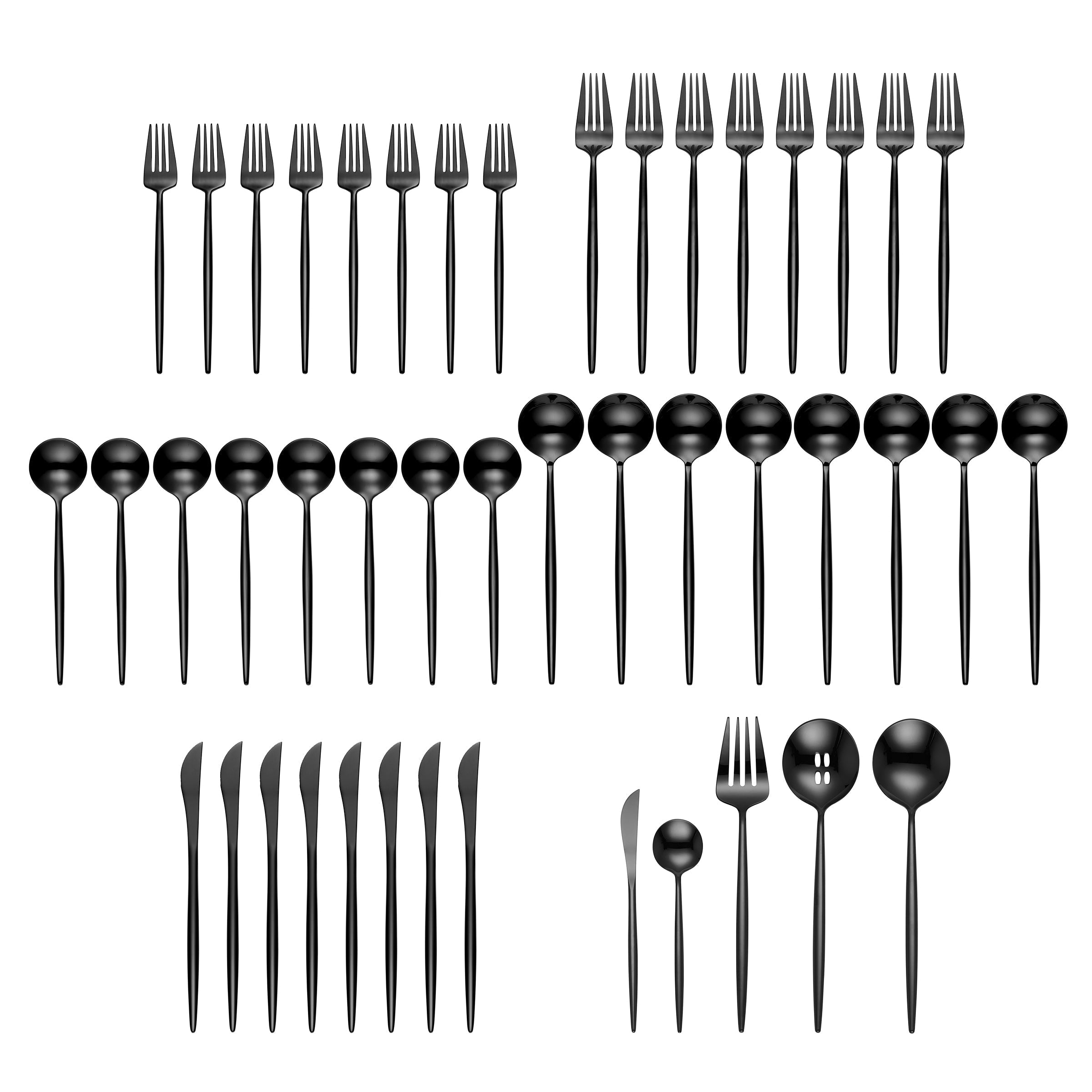 Zephyr Black Mirror 45 Piece Flatware Set - Image 3