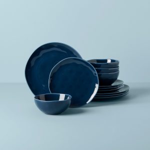 Bay Colors Blue 12-Piece Dinnerware Set