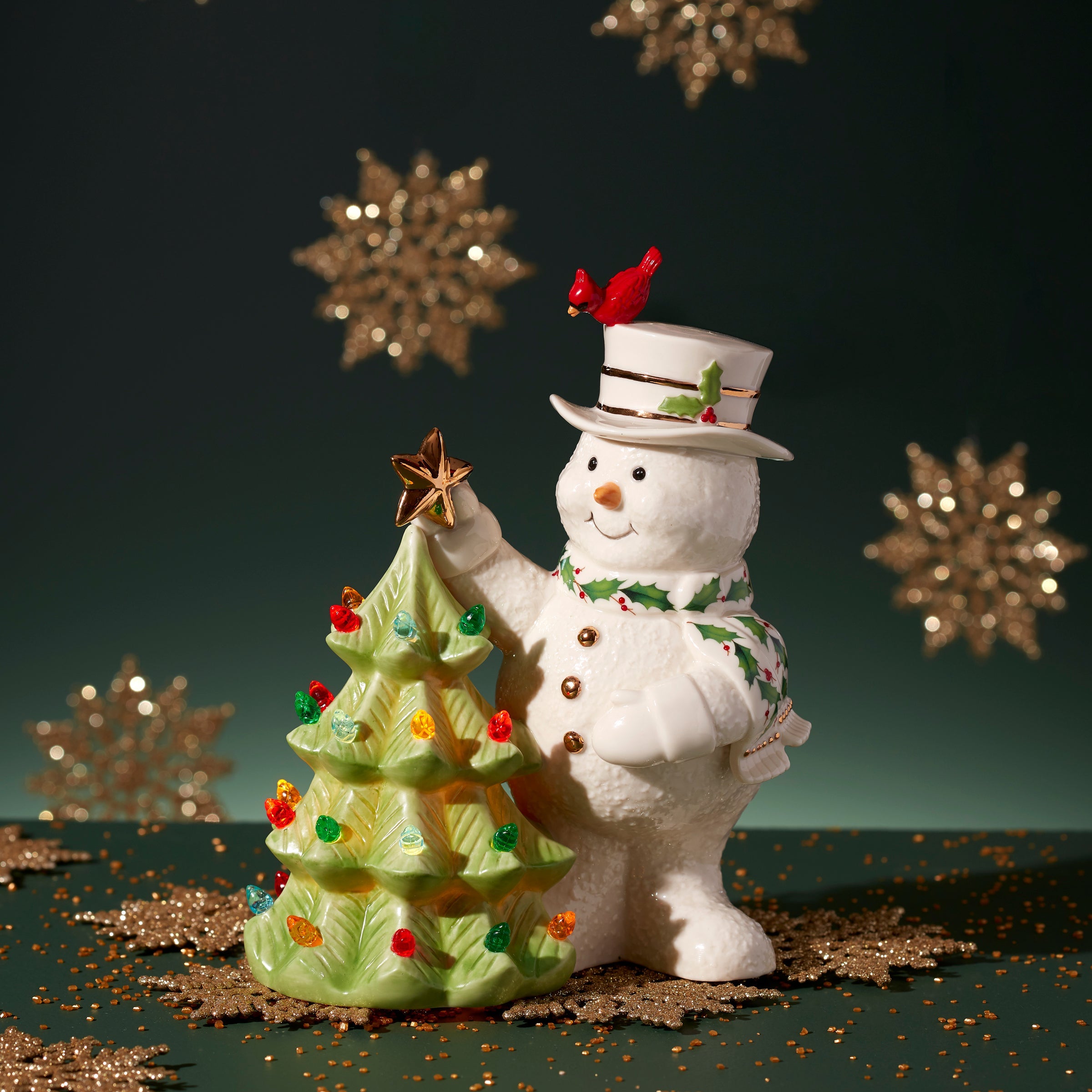 Happy Holly Days Snowman Lit Figurine - Image 4
