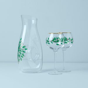 Holiday 3 pc Decanter & Wine Glasses Set