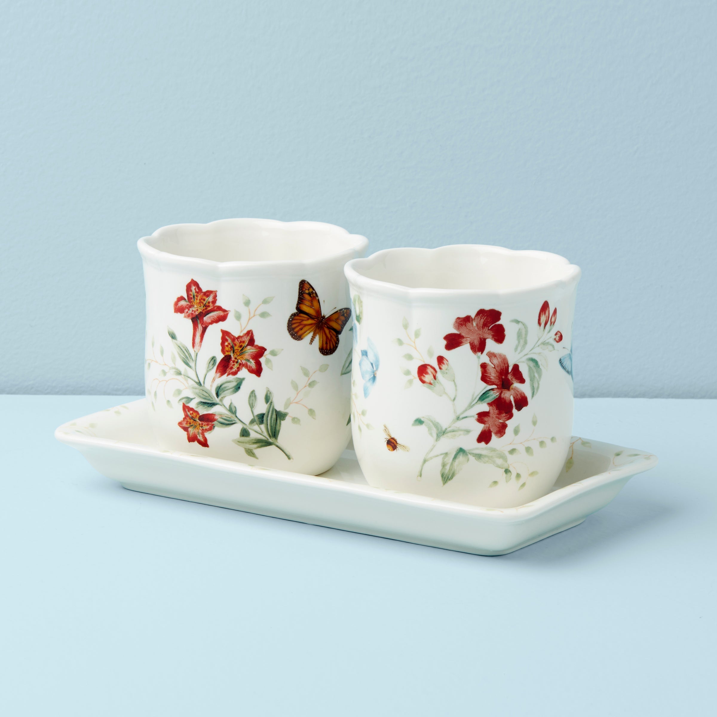 Butterfly Meadow 3-Piece Herb Pots & Tray Set - Image 2