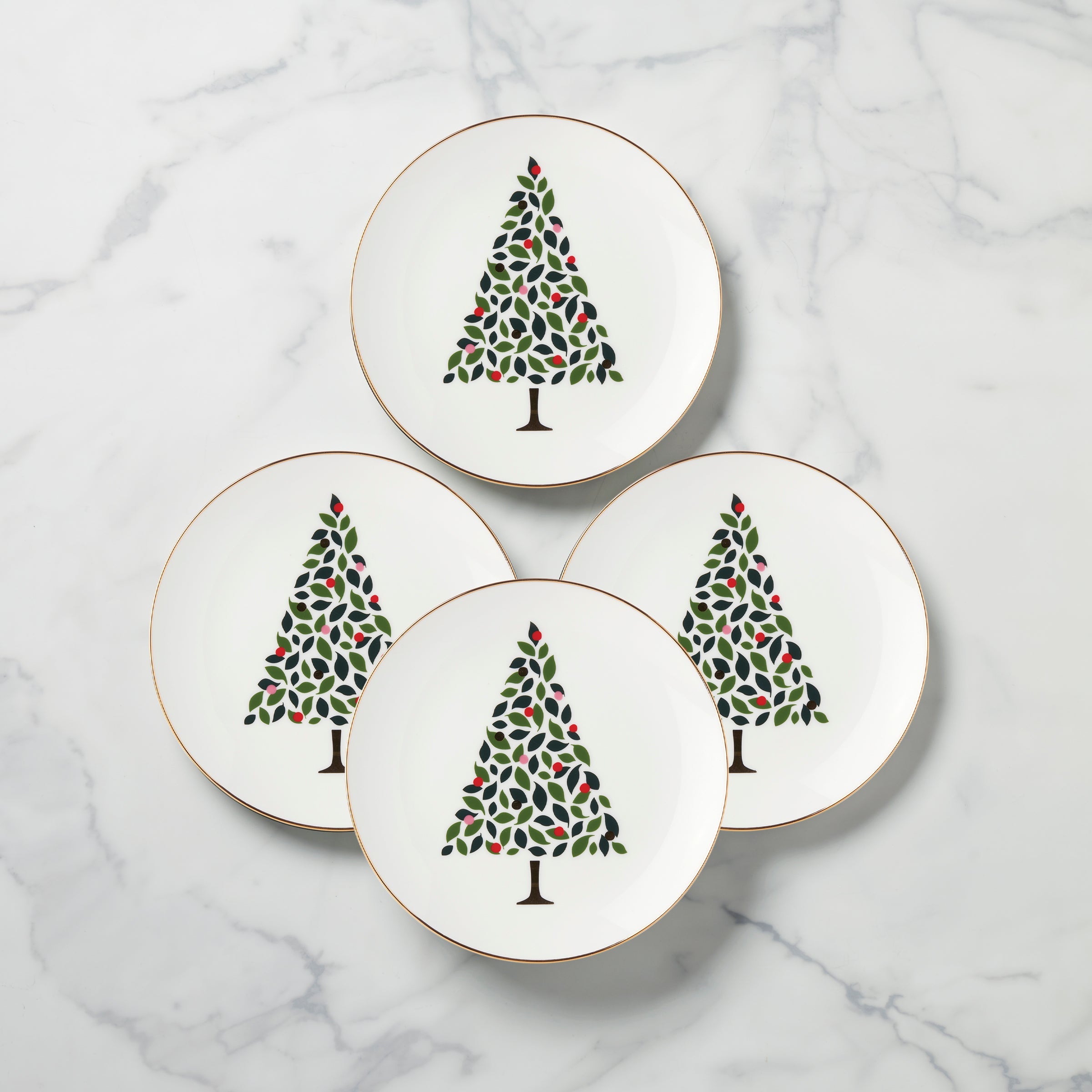Evergreen Accent Plates - Set of 4