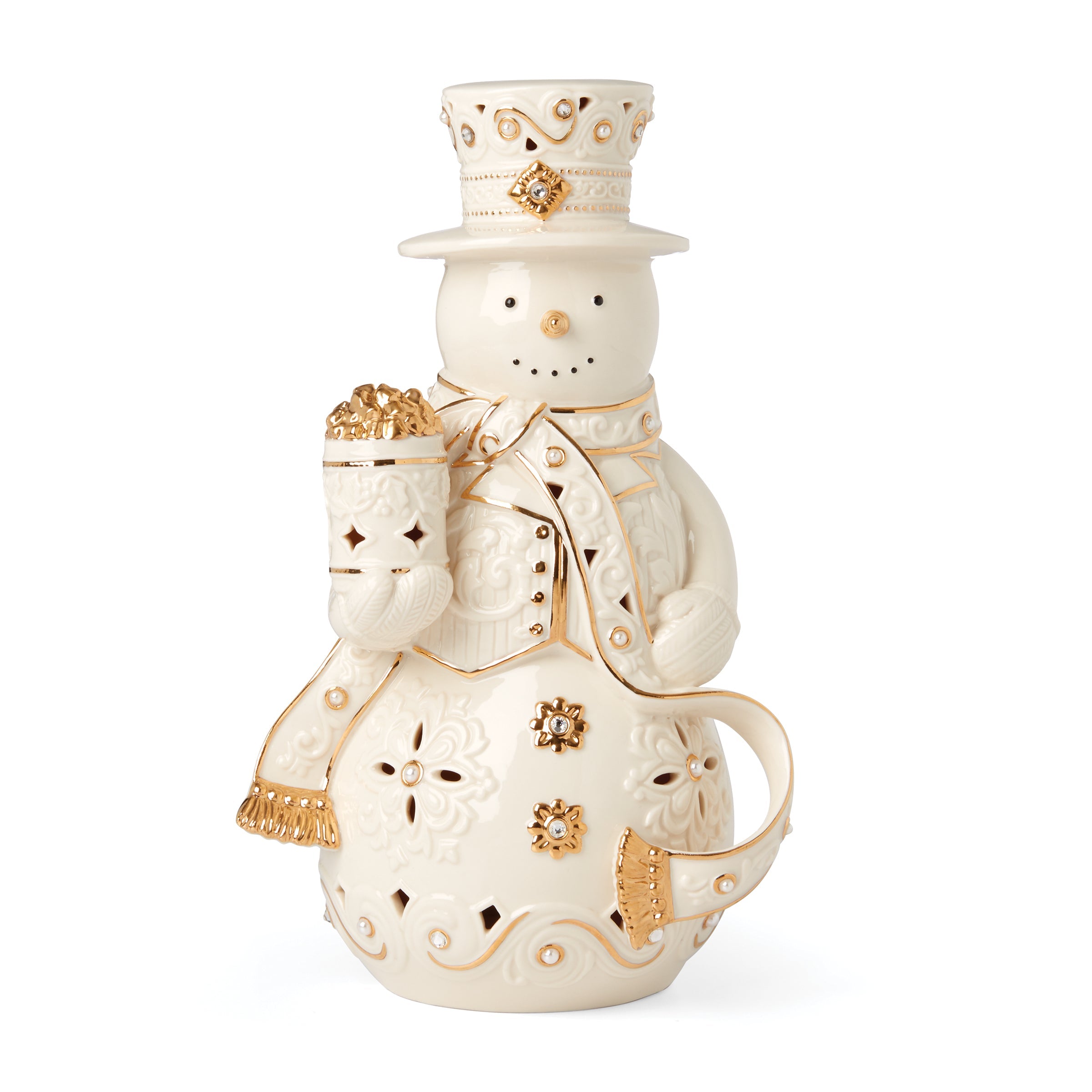 Florentine & Pearl Lit Snowman Figurine - Image 3