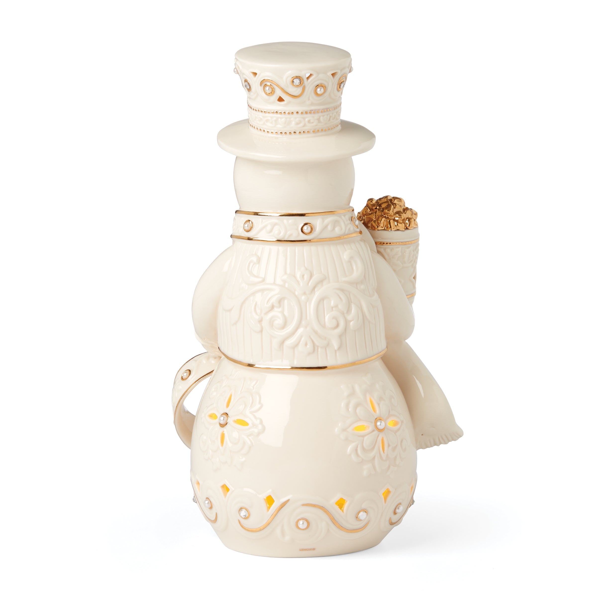Florentine & Pearl Lit Snowman Figurine - Image 2