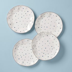 Blue Bay Dots Dinner Plates - Set of 4