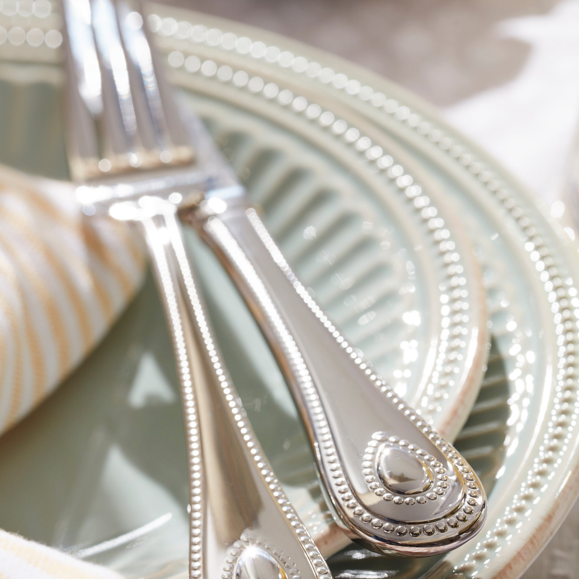 French Perle Groove Ice Blue 12-Piece Place Setting - Image 7