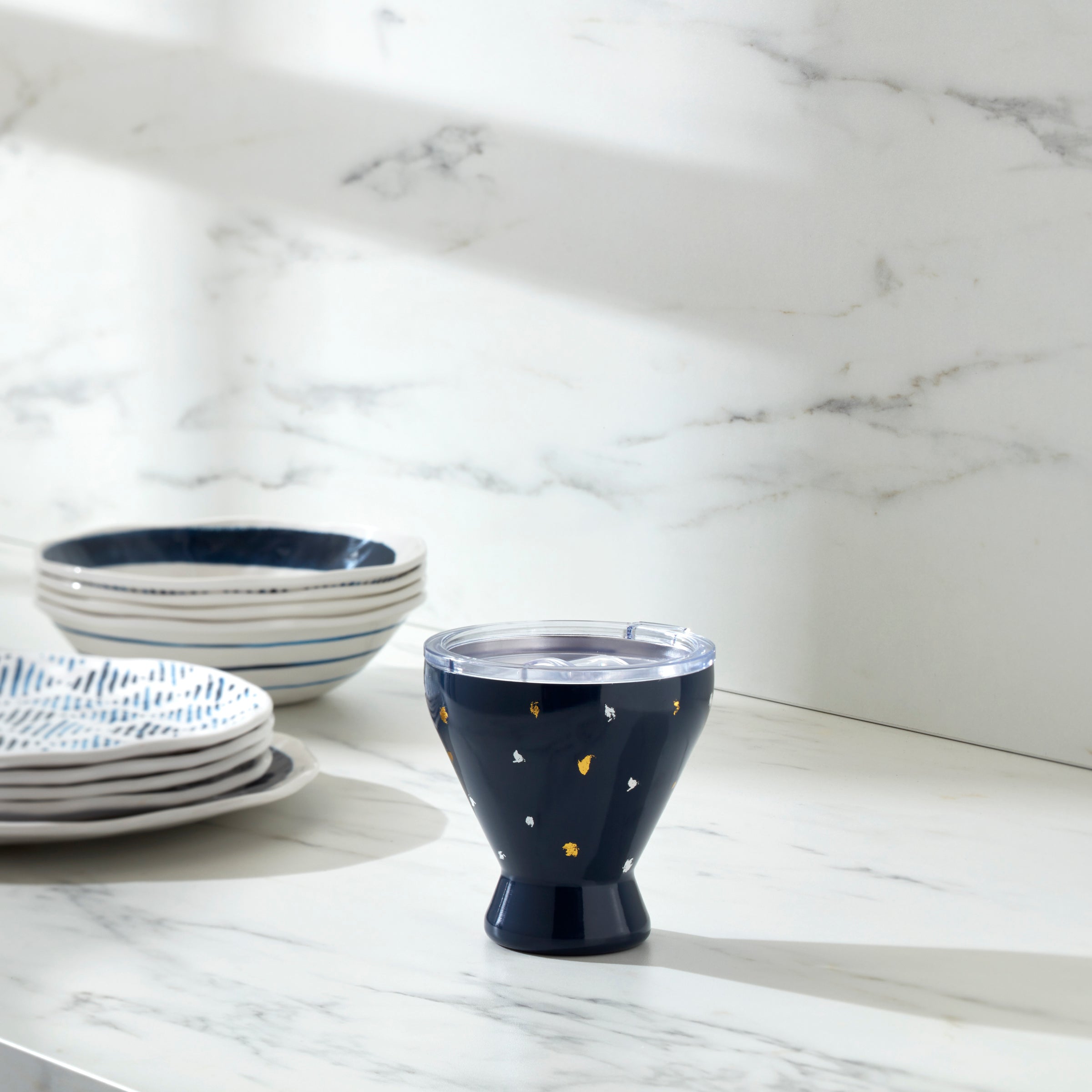 Blue Bay Dot Stainless Steel Cocktail Tumbler - Image 2