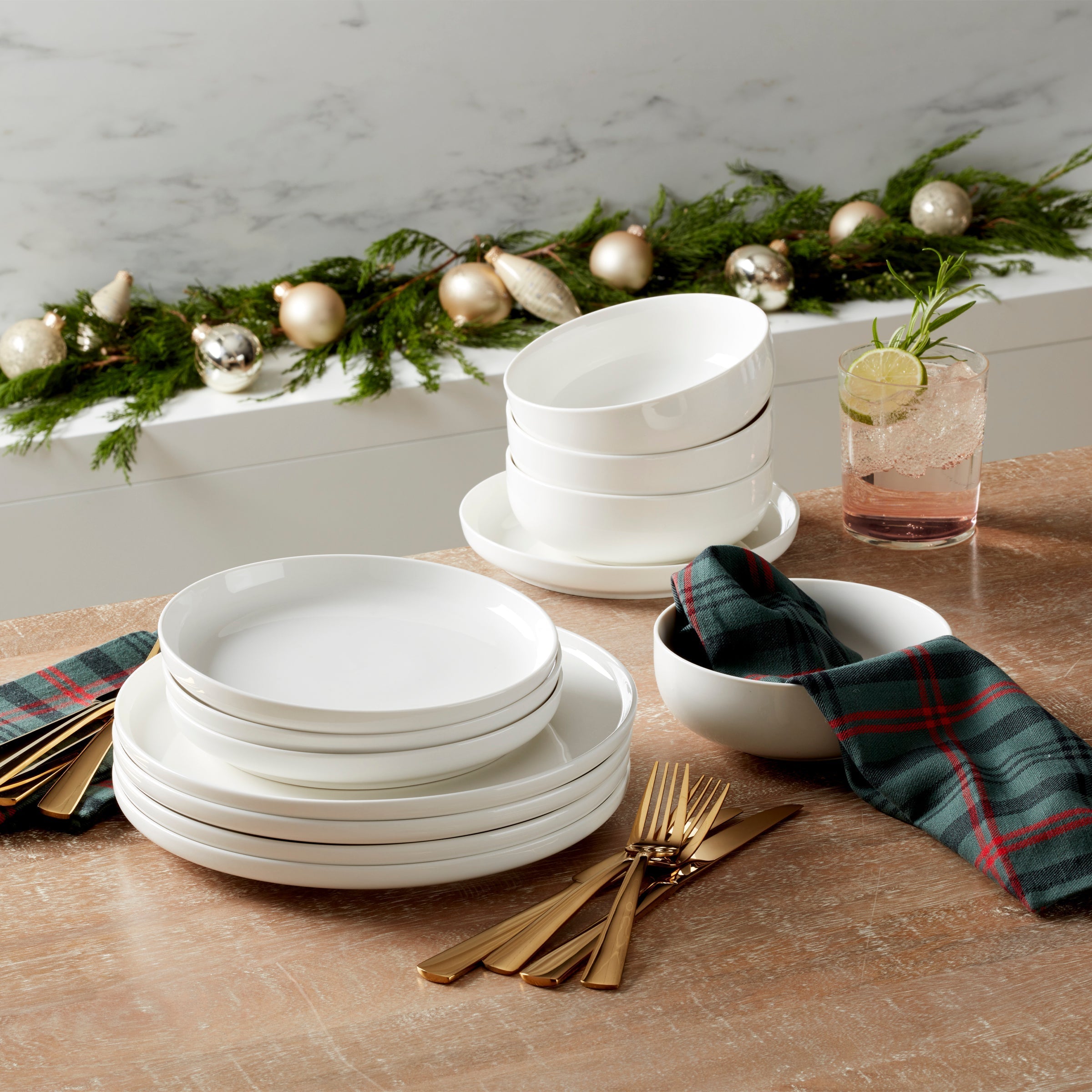 24 Seven White 12-Piece Dinnerware Set - Image 11