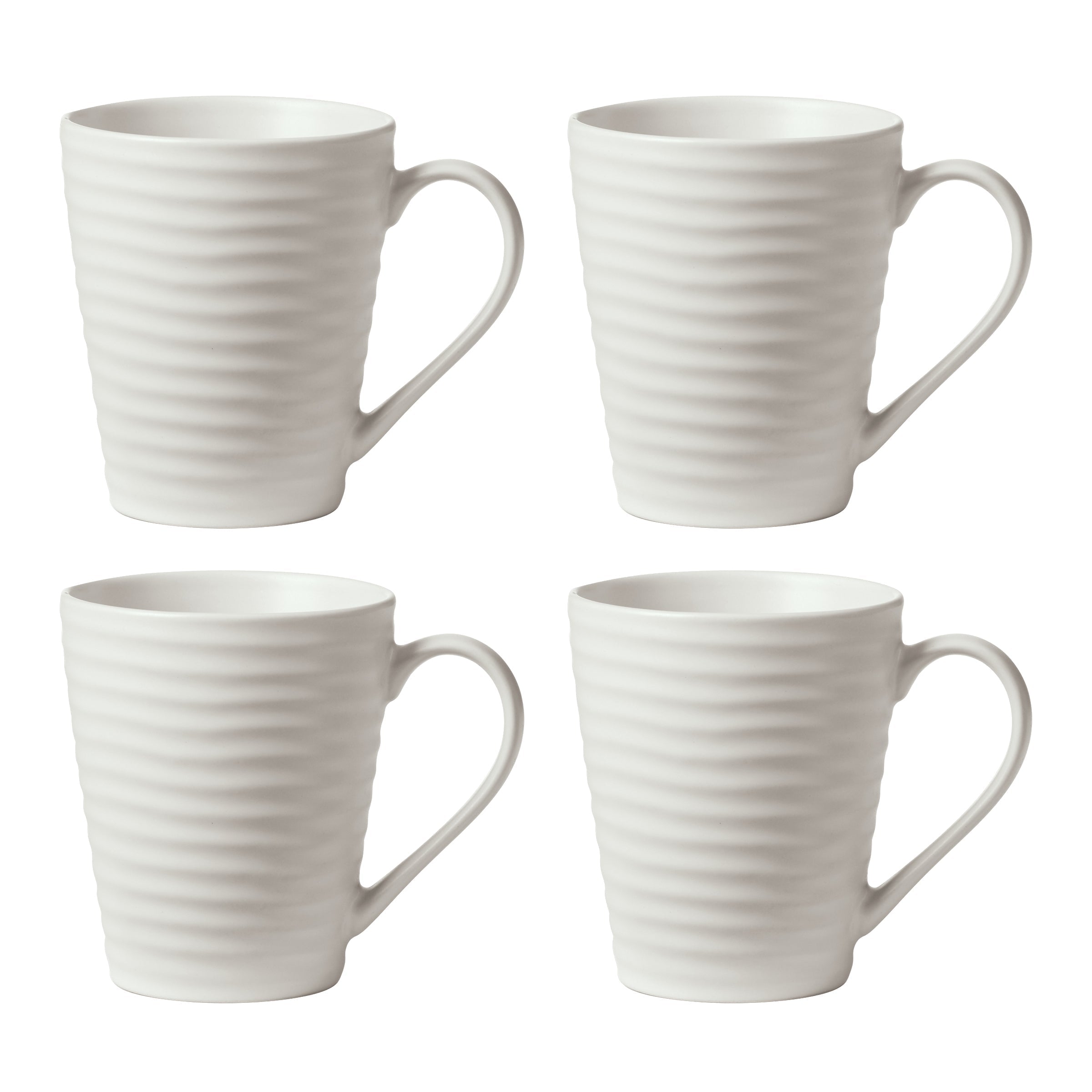 Ridge White Mugs - Set of 4