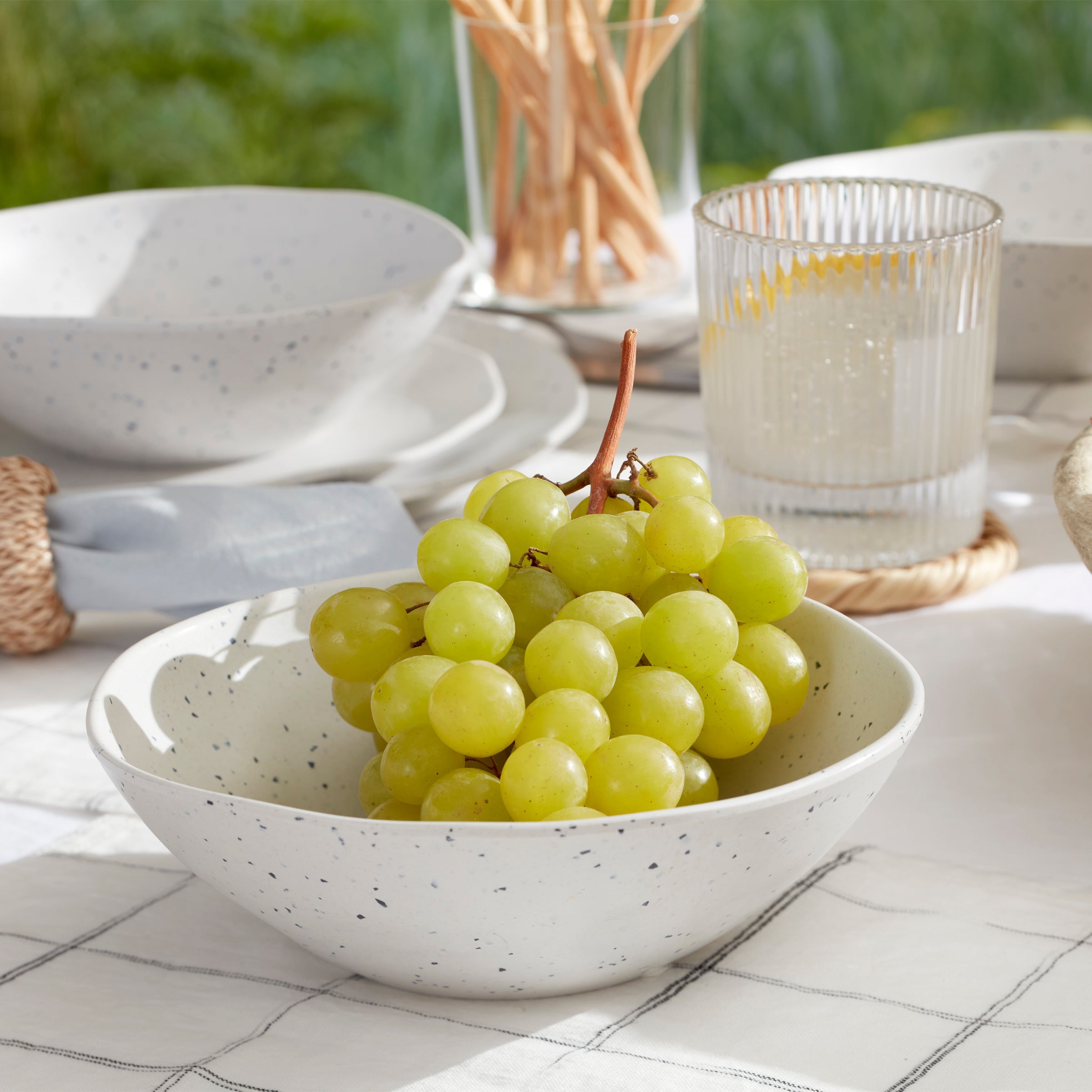 Terrazzo Melamine Cream 12-Piece Dinnerware Set - Image 7