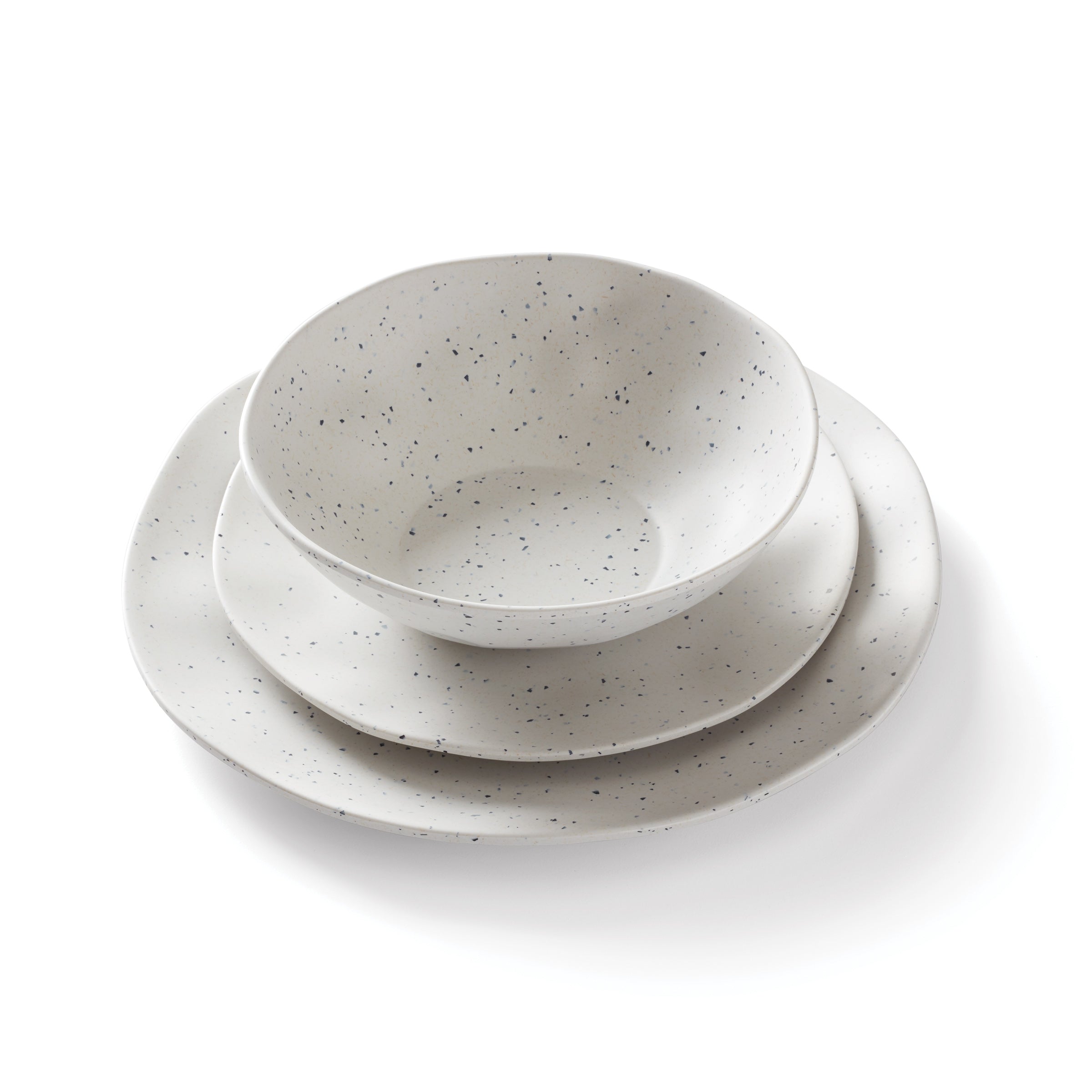 Terrazzo Melamine Cream 12-Piece Dinnerware Set - Image 14