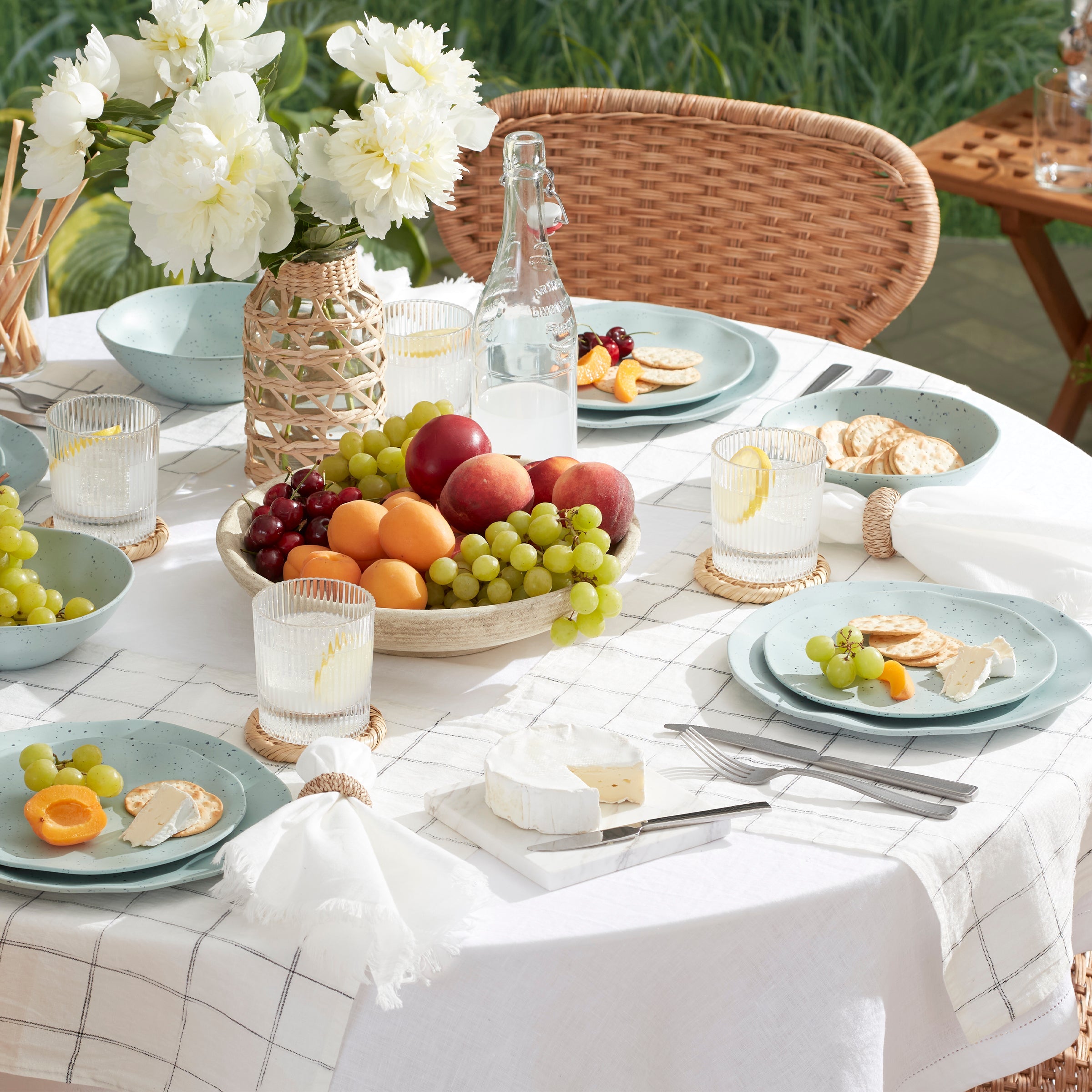 Terrazzo Melamine Mint 12-Piece Dinnerware Set - Image 2